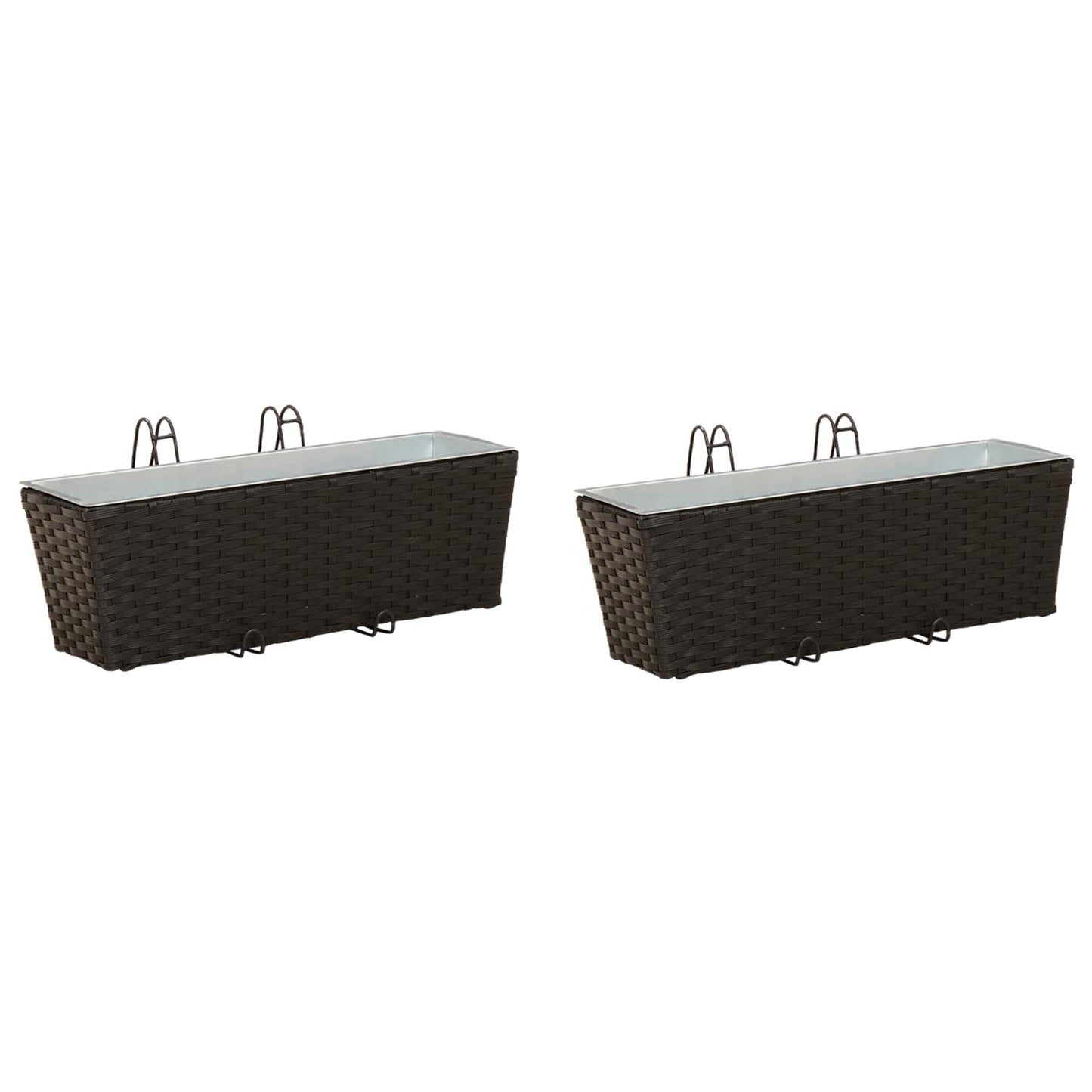 vidaXL Ραφήνα 2 pcs Μαύρο 50 x 17 x 17 εκ Μέταλλο