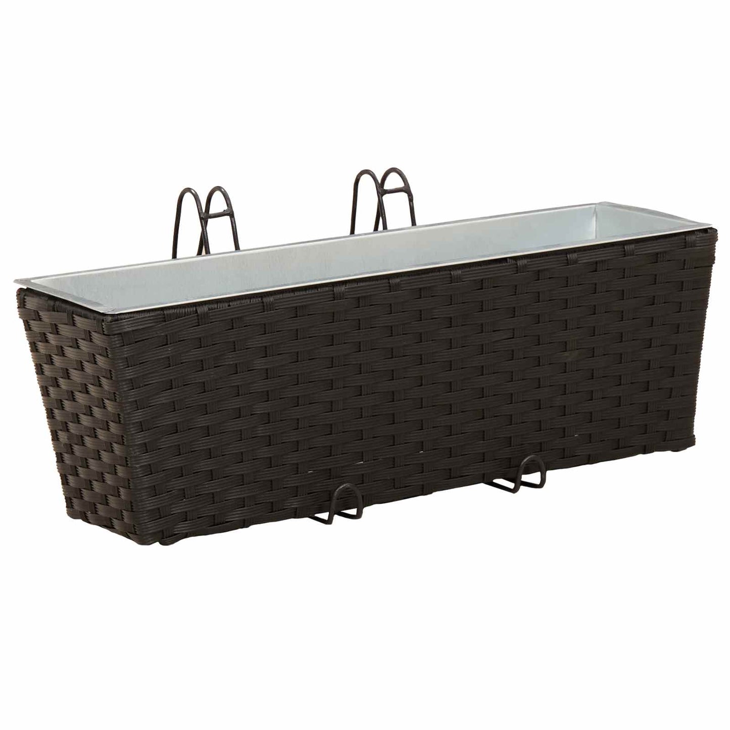 vidaXL Ραφήνα 2 pcs Μαύρο 50 x 17 x 17 εκ Μέταλλο