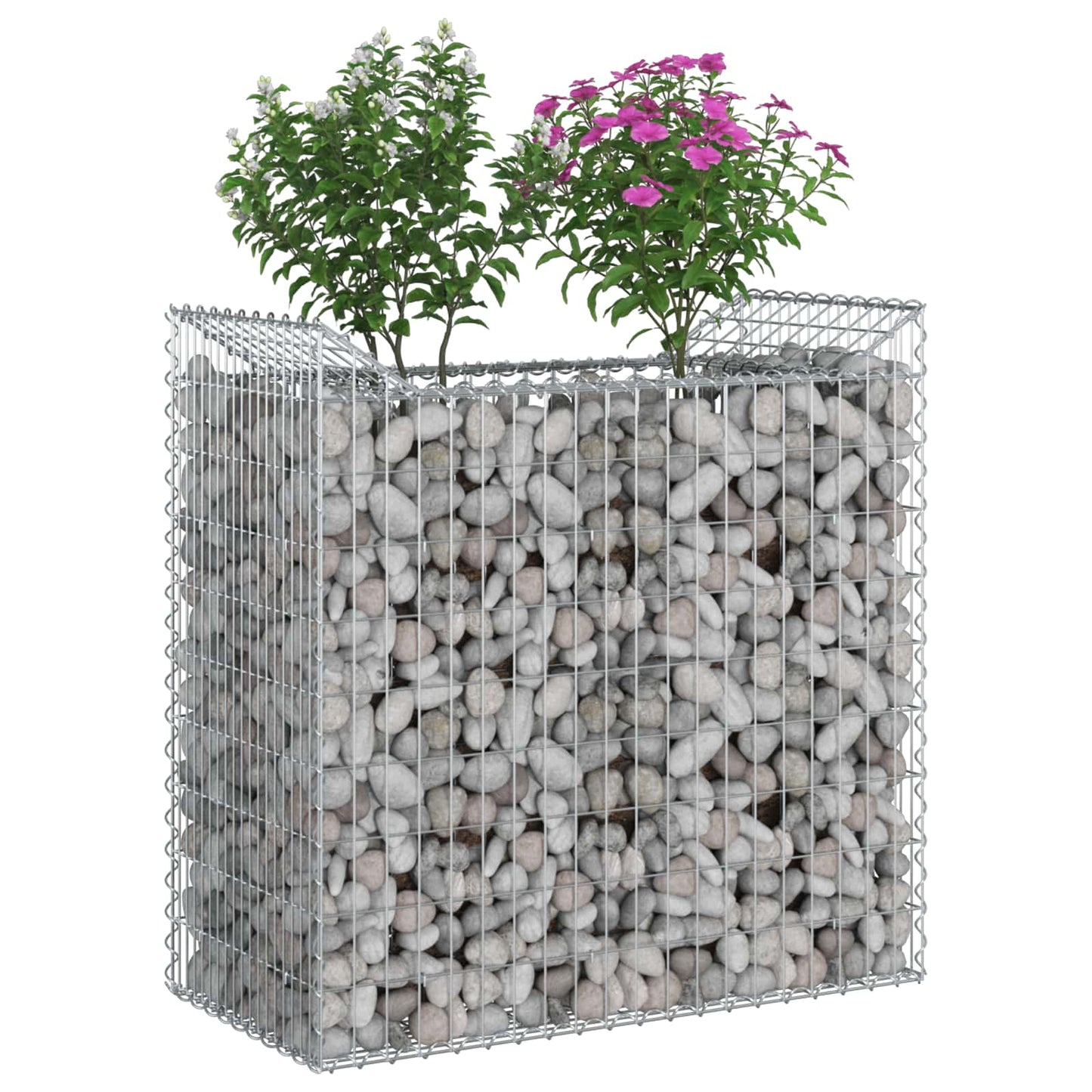 vidaXL Ανασηκωμένο κρεβάτι gabion 50 x 100 x 100 εκ Ασημί