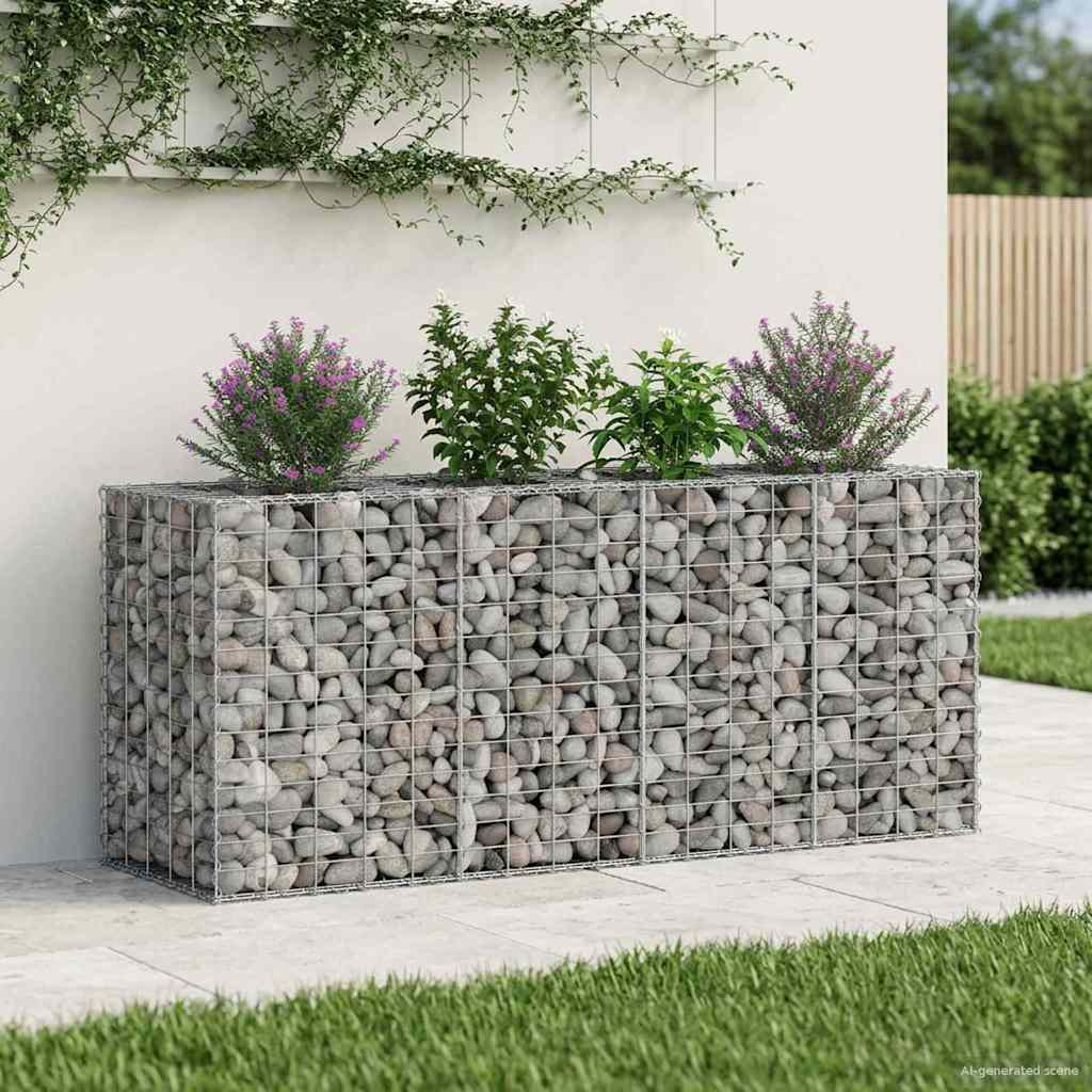 vidaXL Ανασηκωμένο κρεβάτι gabion 170 x 50 x 80 εκ Ασημί