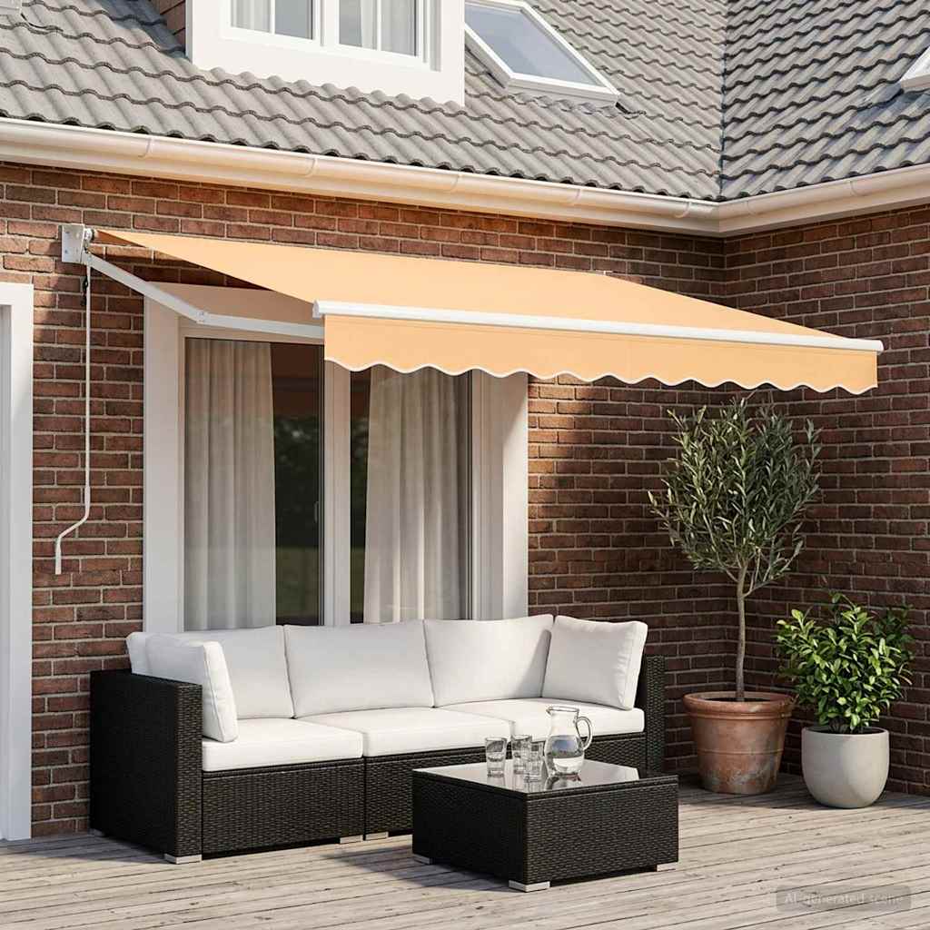 vidaXL Electric Awning 3,5 x 2 m Άμμος 100% Polyester