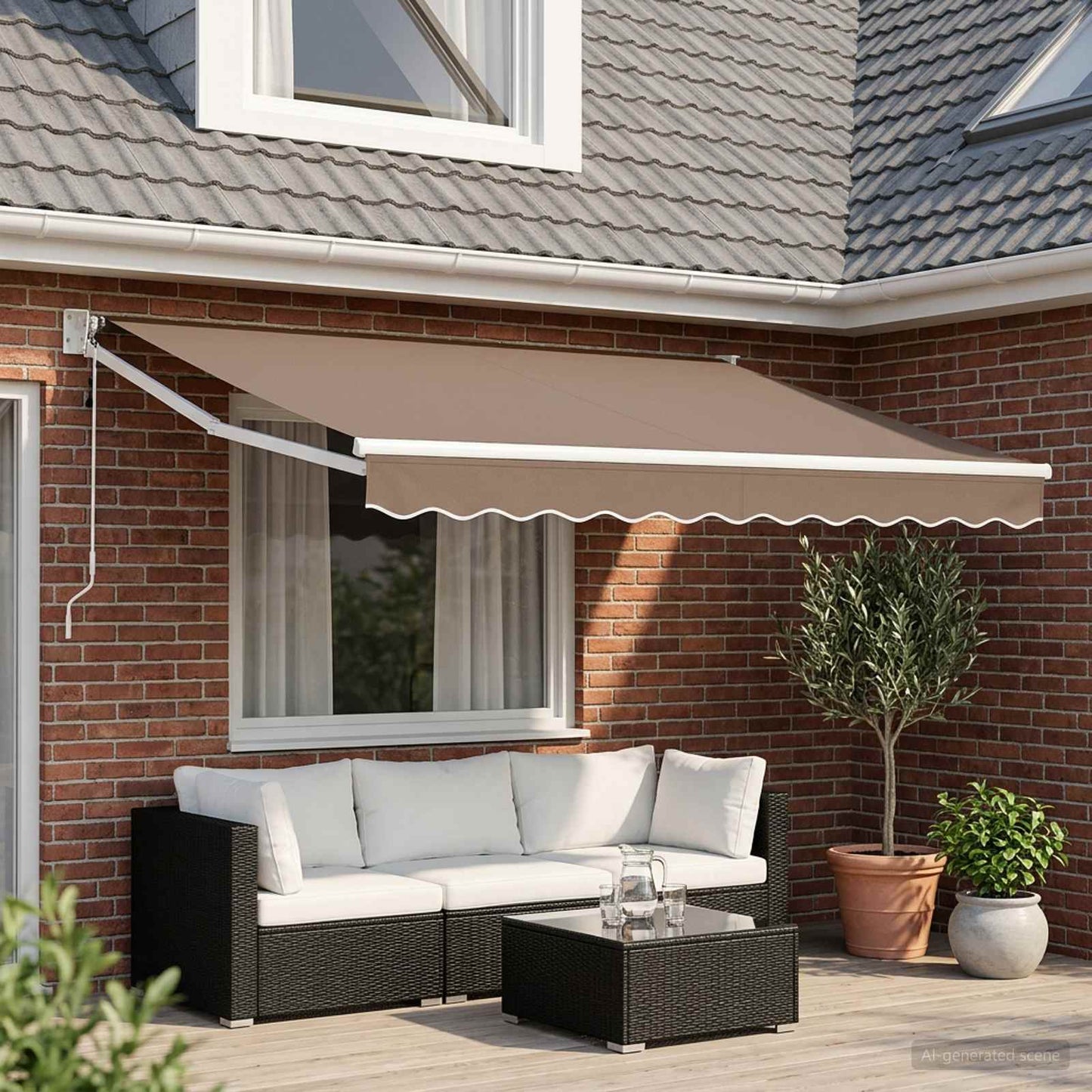 vidaXL Electric Awning 3,5 x 2 m Taupe 100% Polyester