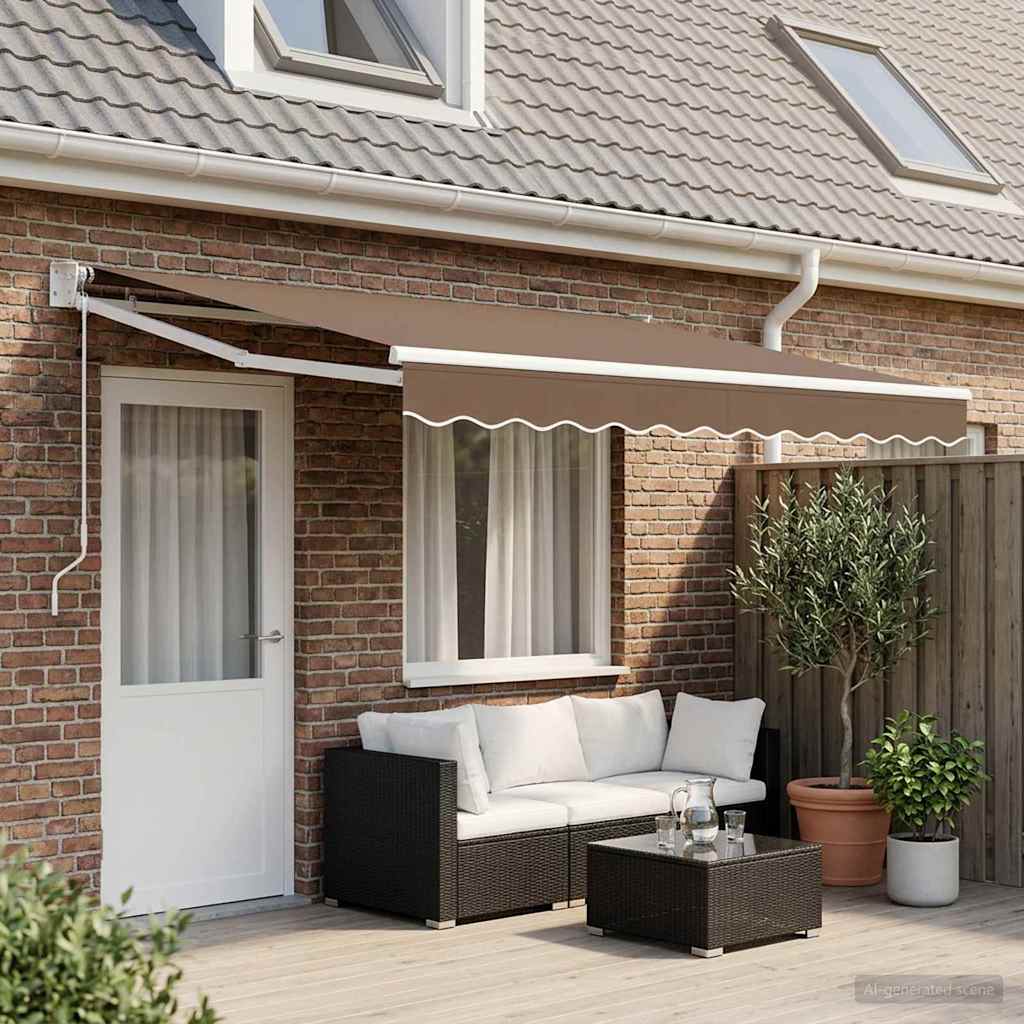 vidaXL Electric Awning 4 x 3 m Taupe 100% Polyester