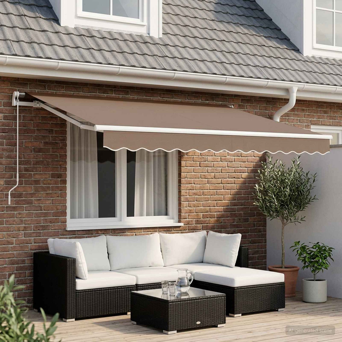 vidaXL Αναδιπλούμενη τέντα Taupe 4 x 2 m ύφασμα