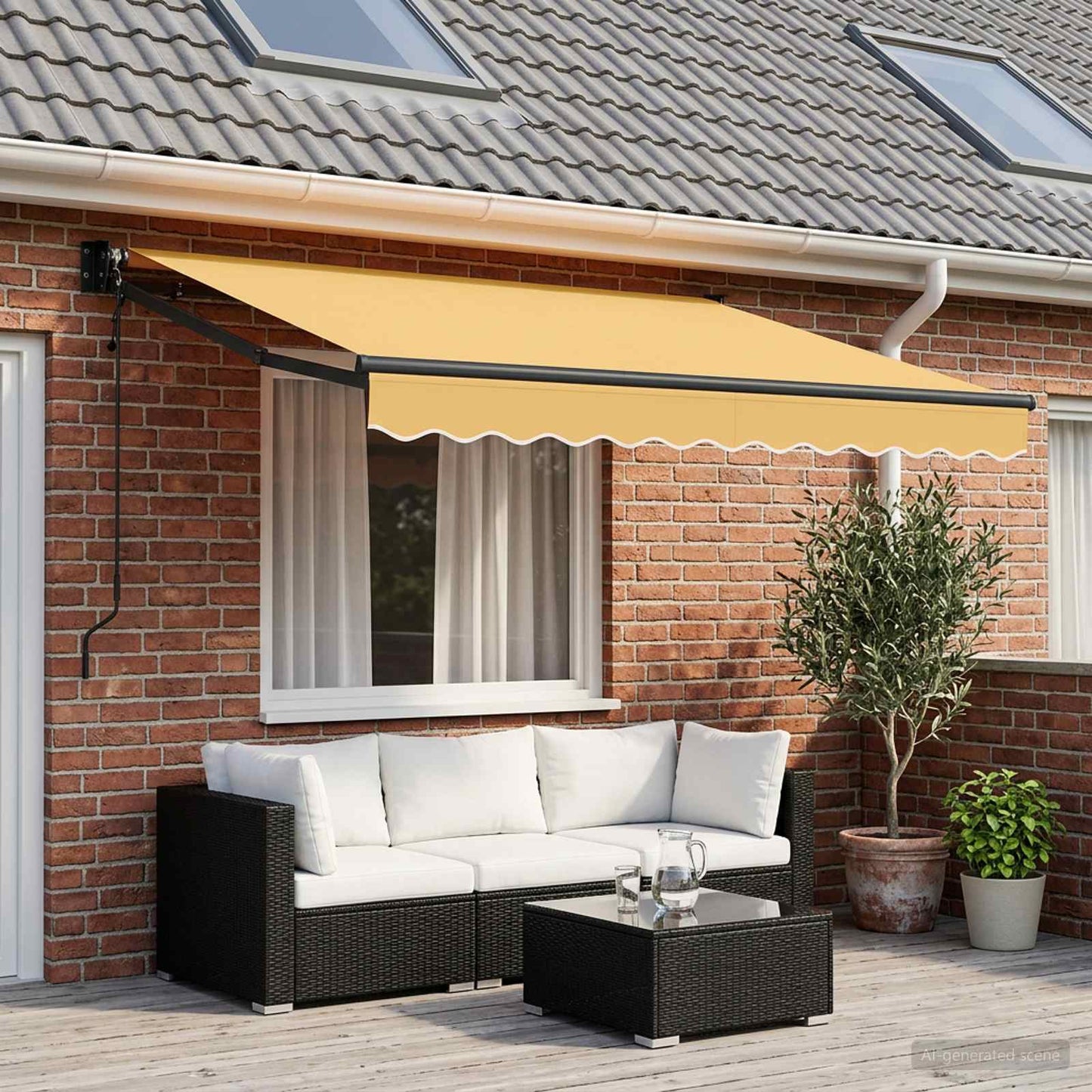 vidaXL Electric Awning 3 x 2,5 m Άμμος 100% Polyester