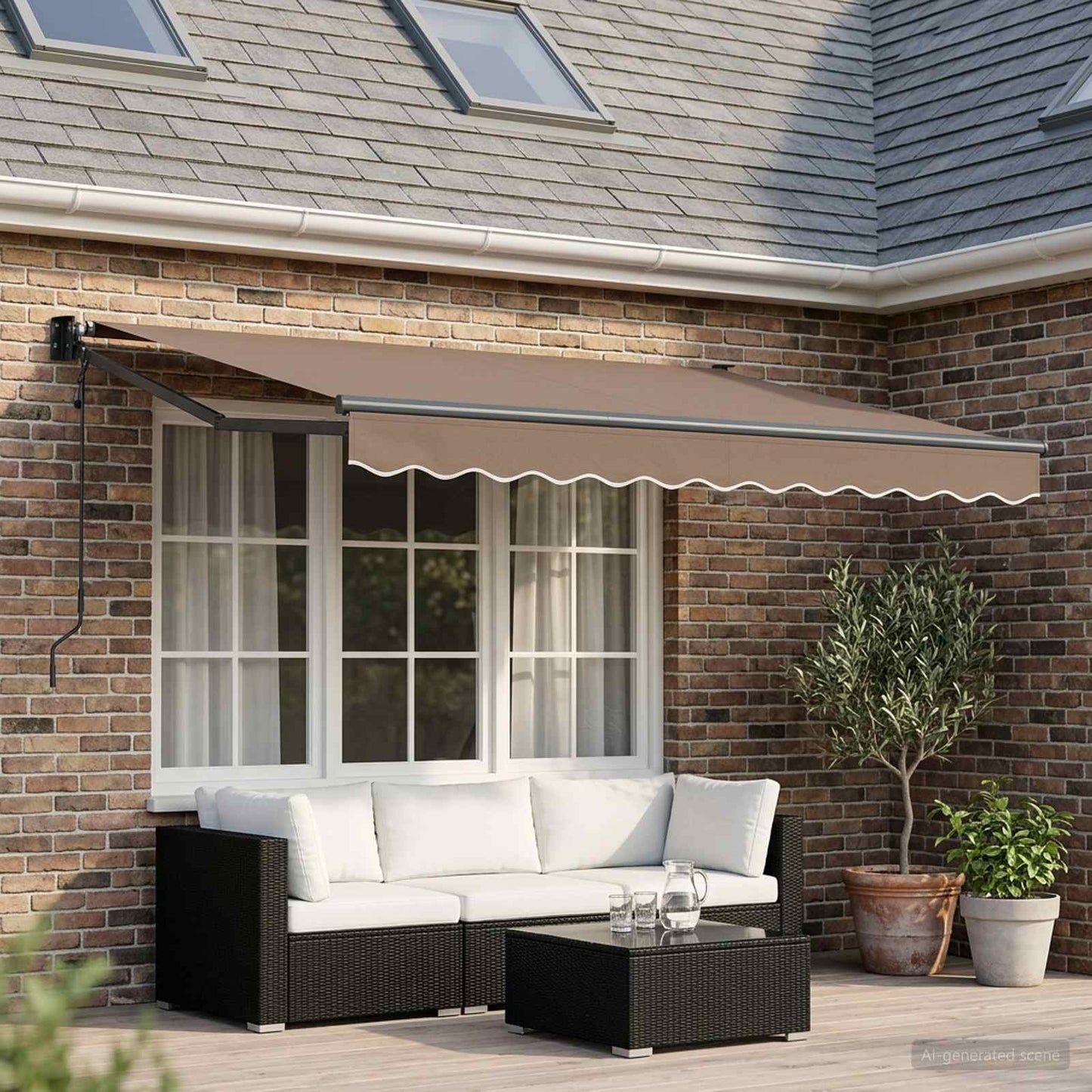 vidaXL Electric Awning 3 x 2,5 m Taupe 100% Polyester