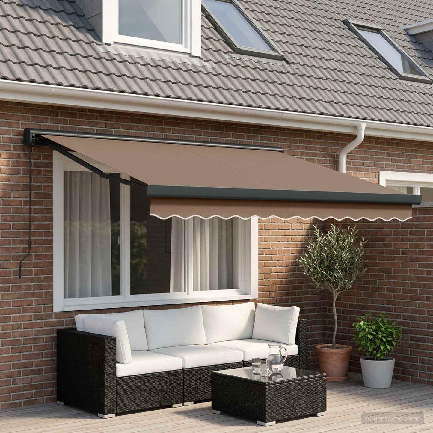 vidaXL Ηλεκτρική Αυλή 3 x 2,5 m Taupe 100% Πολυεστέρας