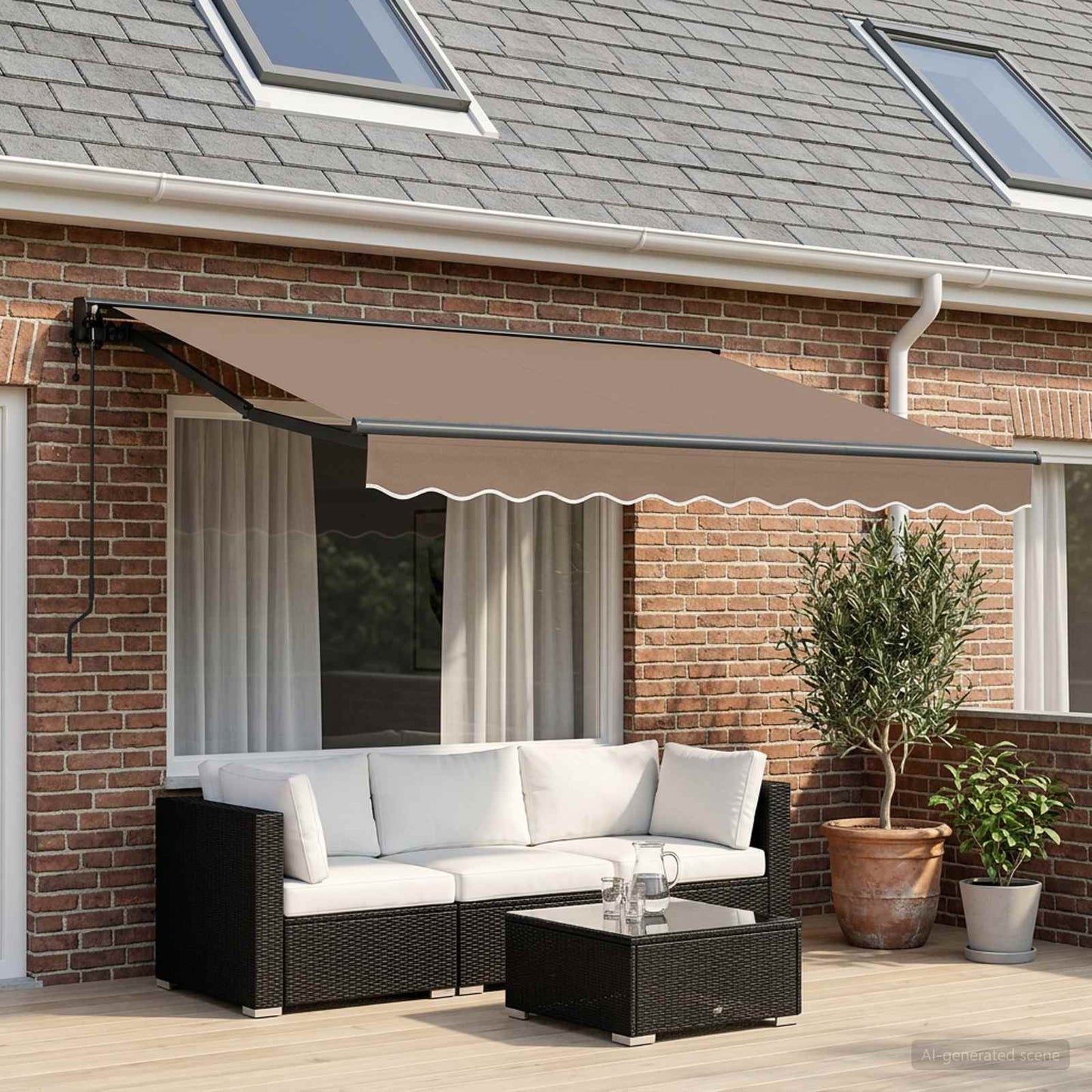 vidaXL Ηλεκτρική Αυλή 3 x 2,5 m Taupe 100% Πολυεστέρας