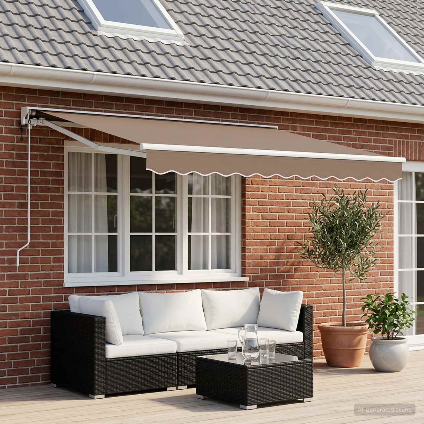 vidaXL Ηλεκτρική Αυλή 4 x 3 m Taupe 100% Πολυεστέρας