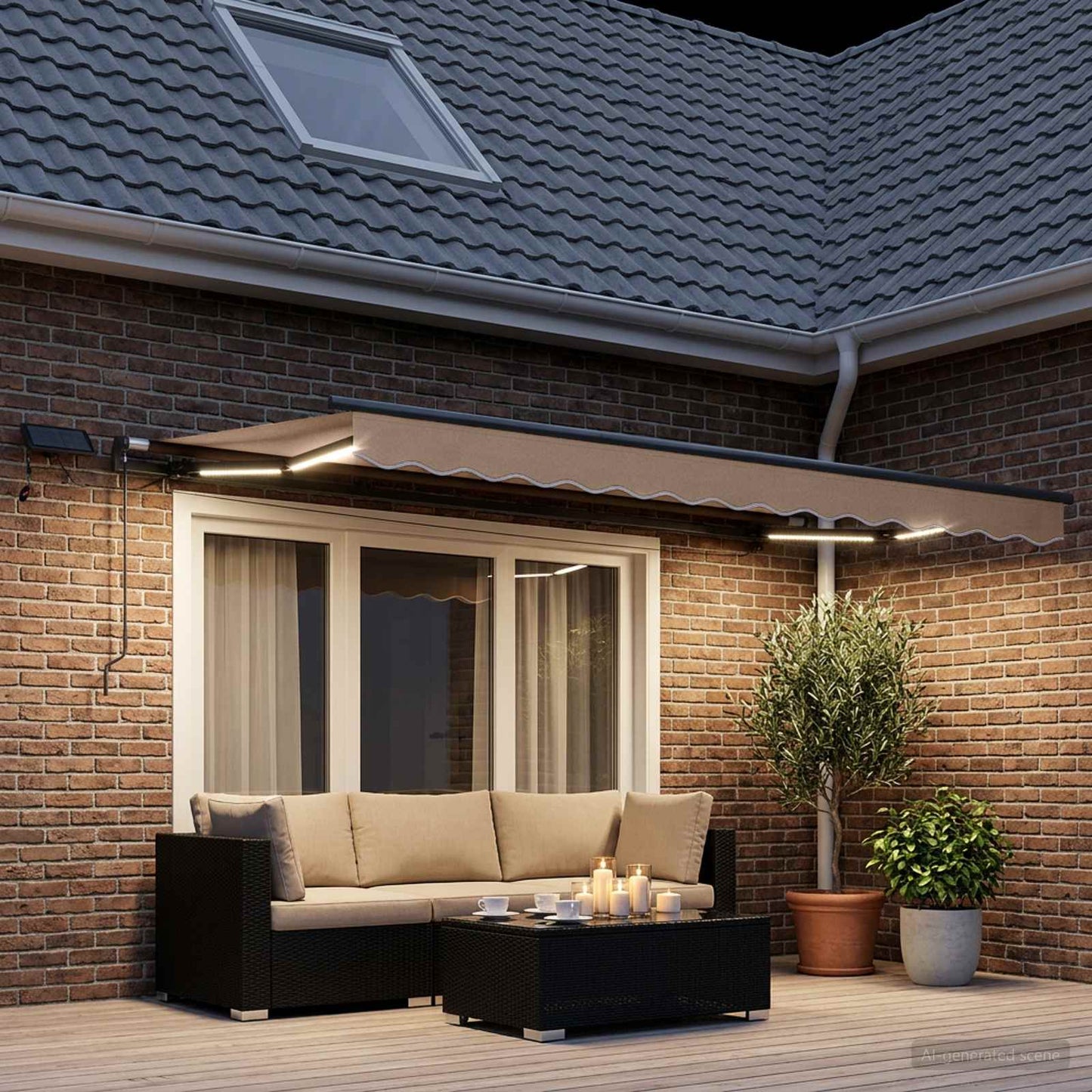vidaXL Αναδιπλούμενη τέντα Taupe 500 x 300 εκ Ύφασμα και αλουμίνιο