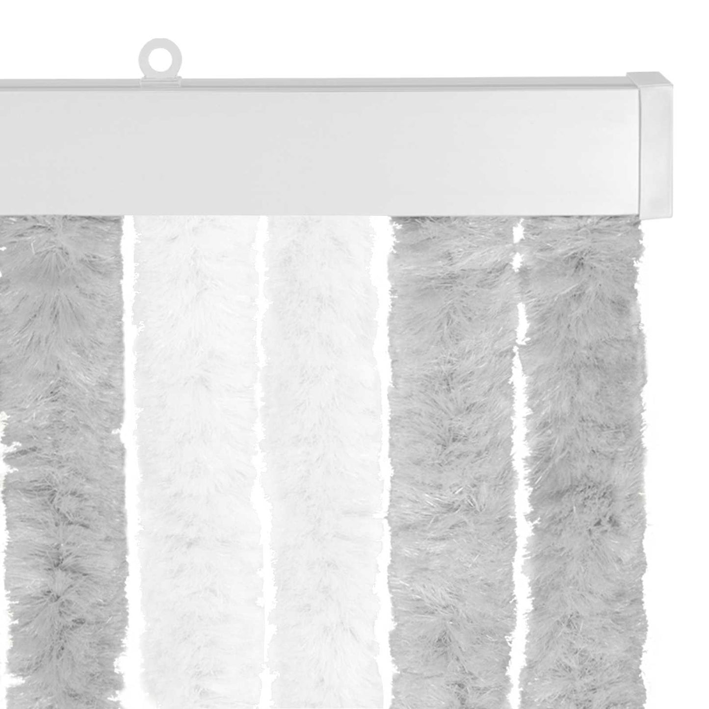 vidaXL Κουρτίνα εντόμων Chenille Ανοιχτό Γκρι και Λευκό 100 x 200 cm