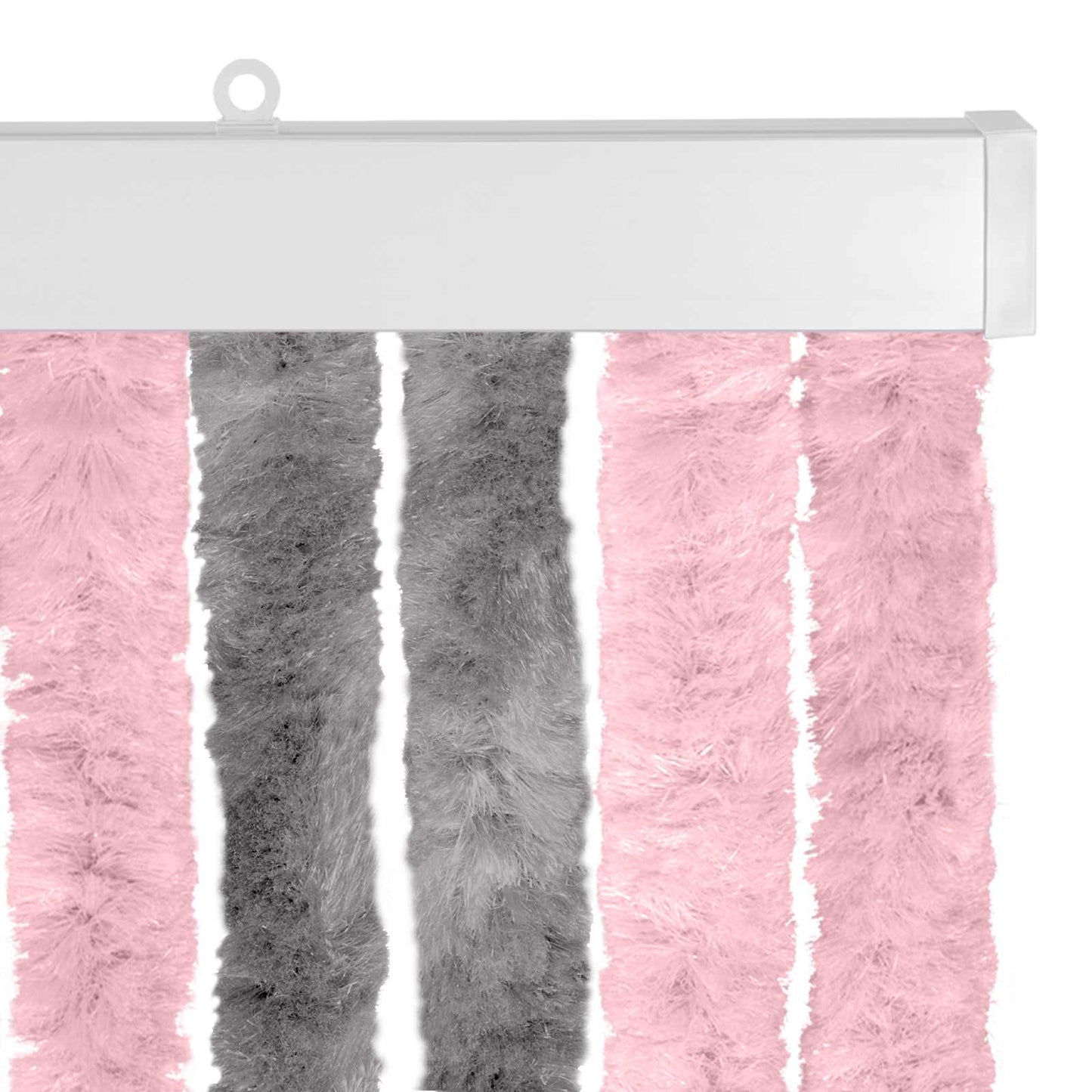 vidaXL Κουρτίνα εντόμων Chenille Ασημί Γκρι και Ροζ 100 x 230 cm