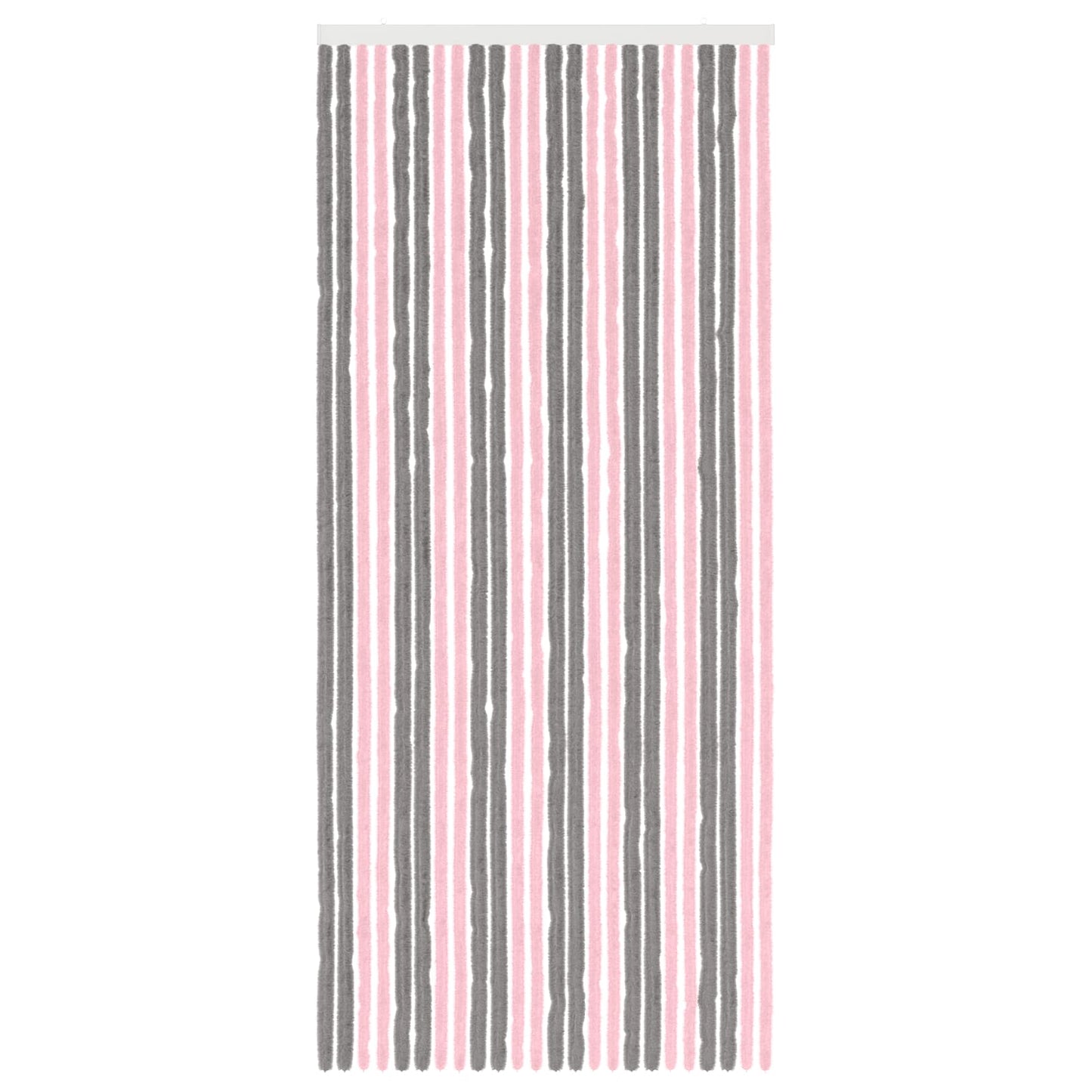 vidaXL Κουρτίνα εντόμων Chenille Ασημί Γκρι και Ροζ 100 x 230 cm