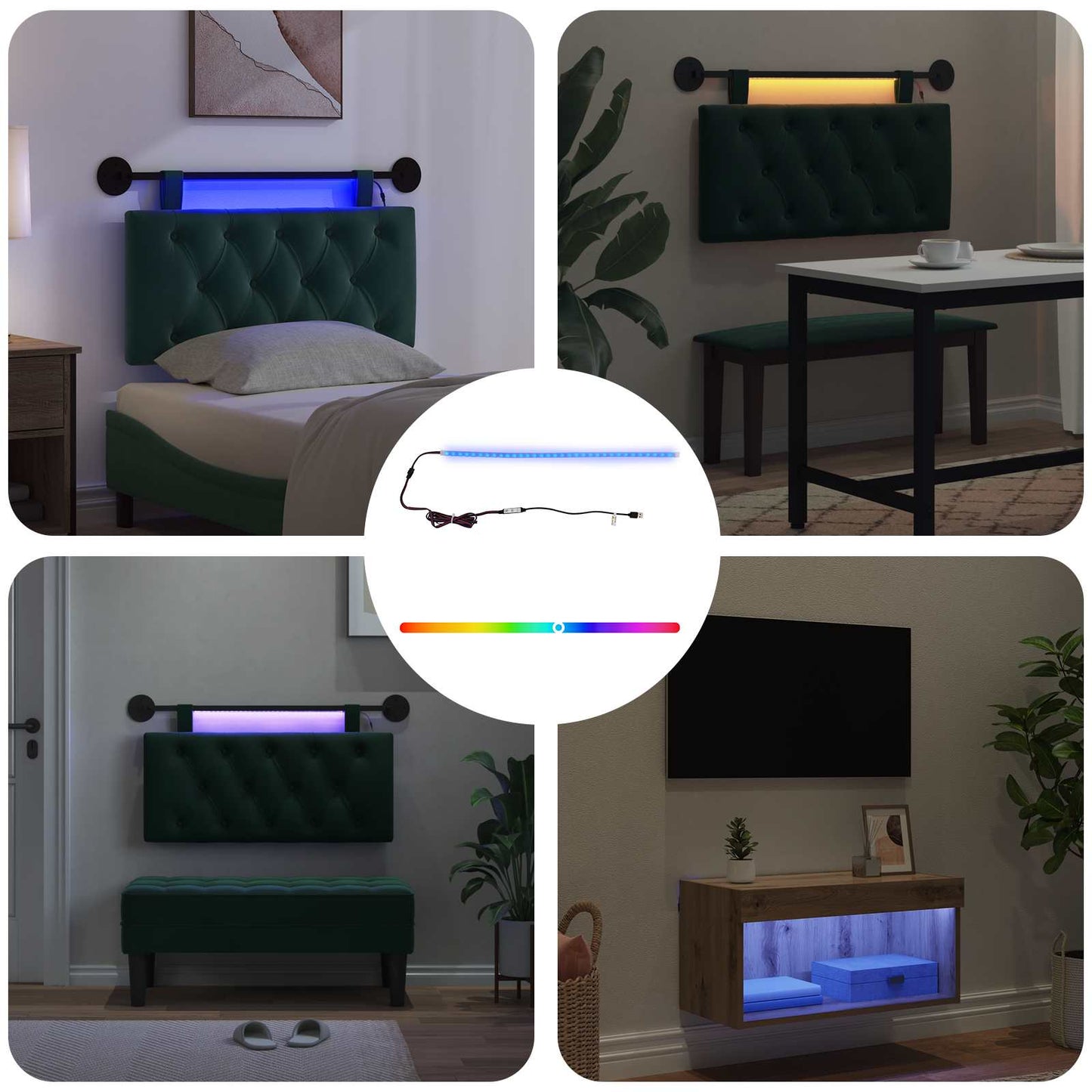 vidaXL Λωρίδα LED 55 cm Πολύχρωμο PVC