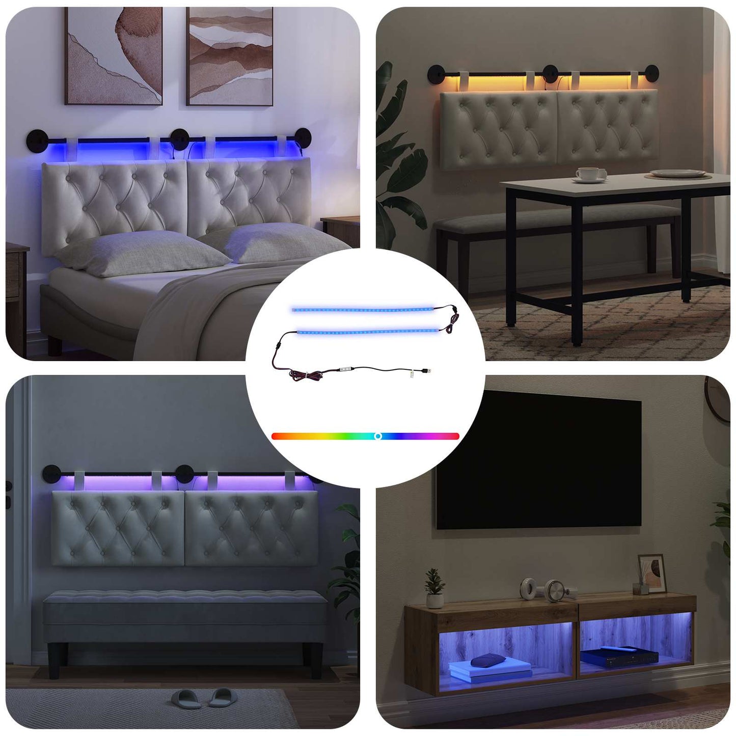 vidaXL Λωρίδα LED 110 cm Πολύχρωμο PVC