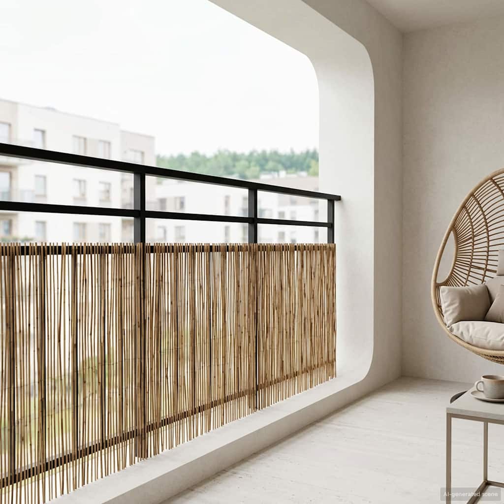 vidaXL Φράχτης Κήπου Καρβουνιασμένο 500 x 90 εκ. Καλάμι