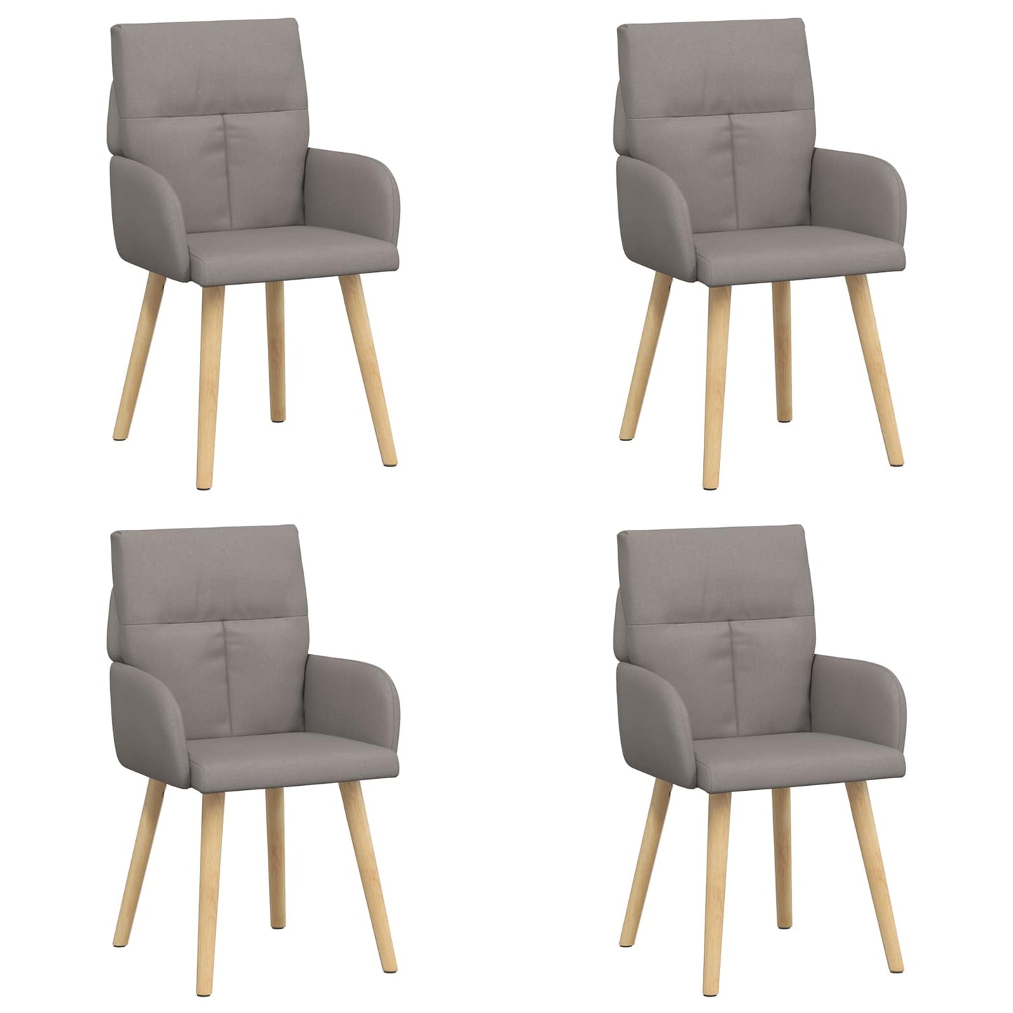 vidaXL Καρέκλες φαγητού 4 τμχ. Ύφασμα Taupe 60 x 56 x 93 cm