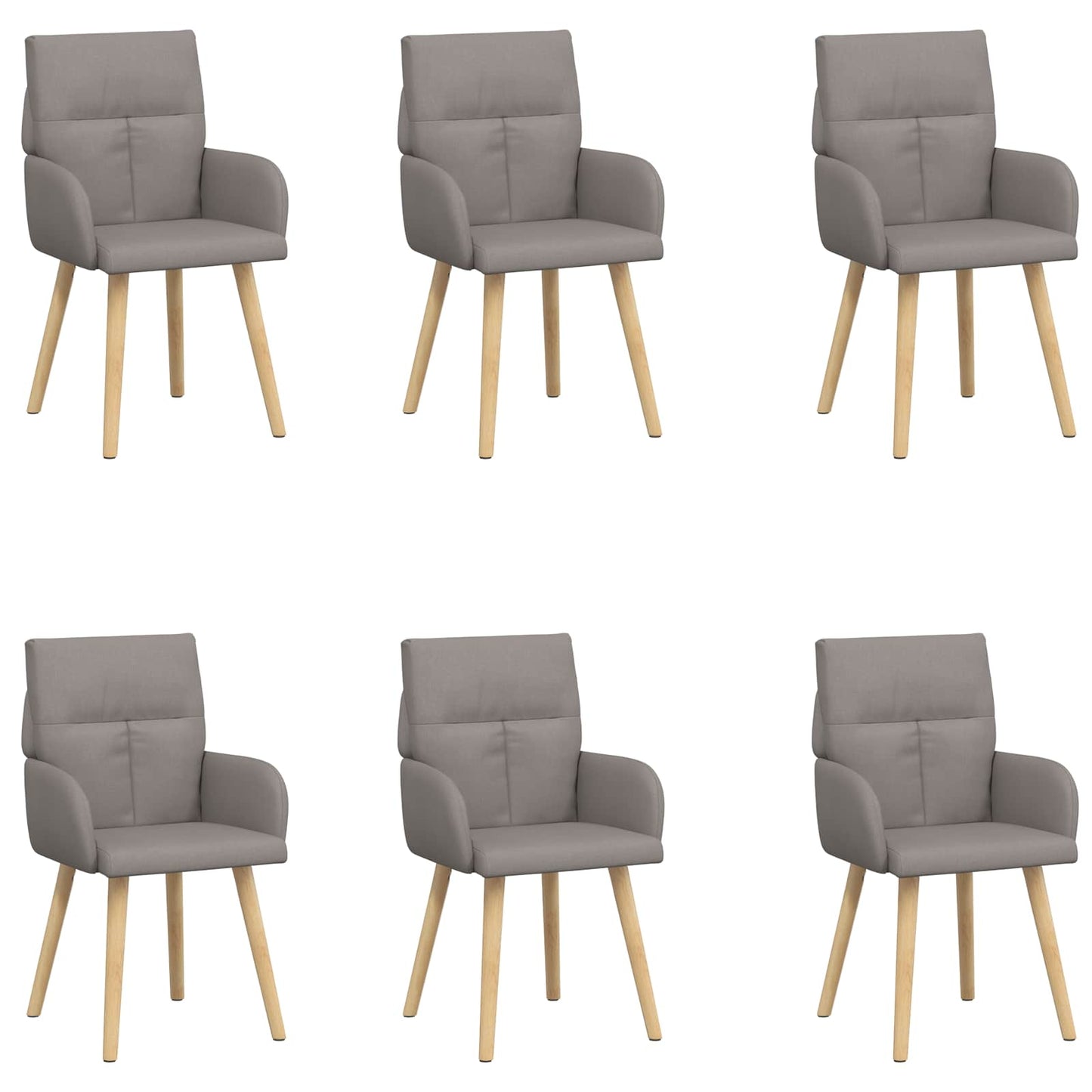 vidaXL Καρέκλες φαγητού 6 τμχ. Ύφασμα Taupe 60 x 56 x 93 cm