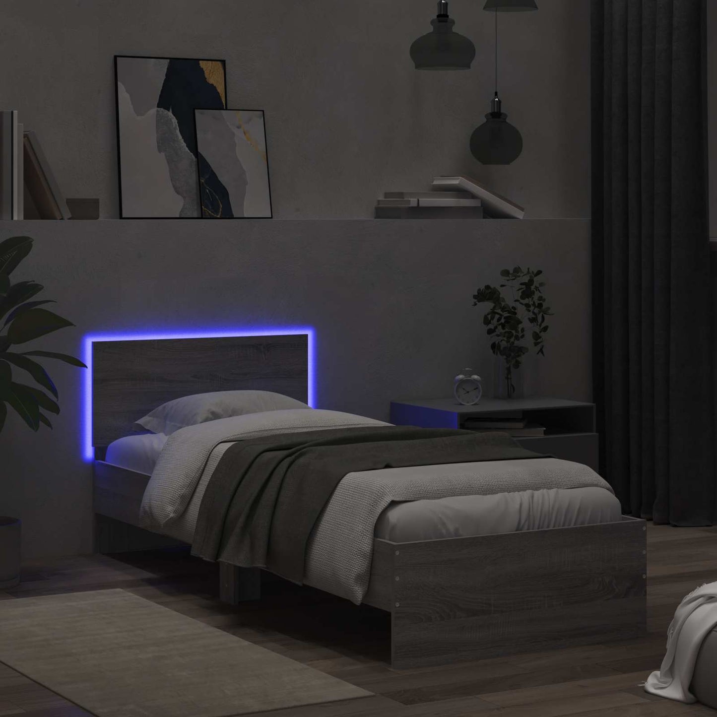 vidaXL Σκελετός Κρεβατιού Γκρι Sonoma 80 x 200 cm Επεξεργασμένο Ξύλο