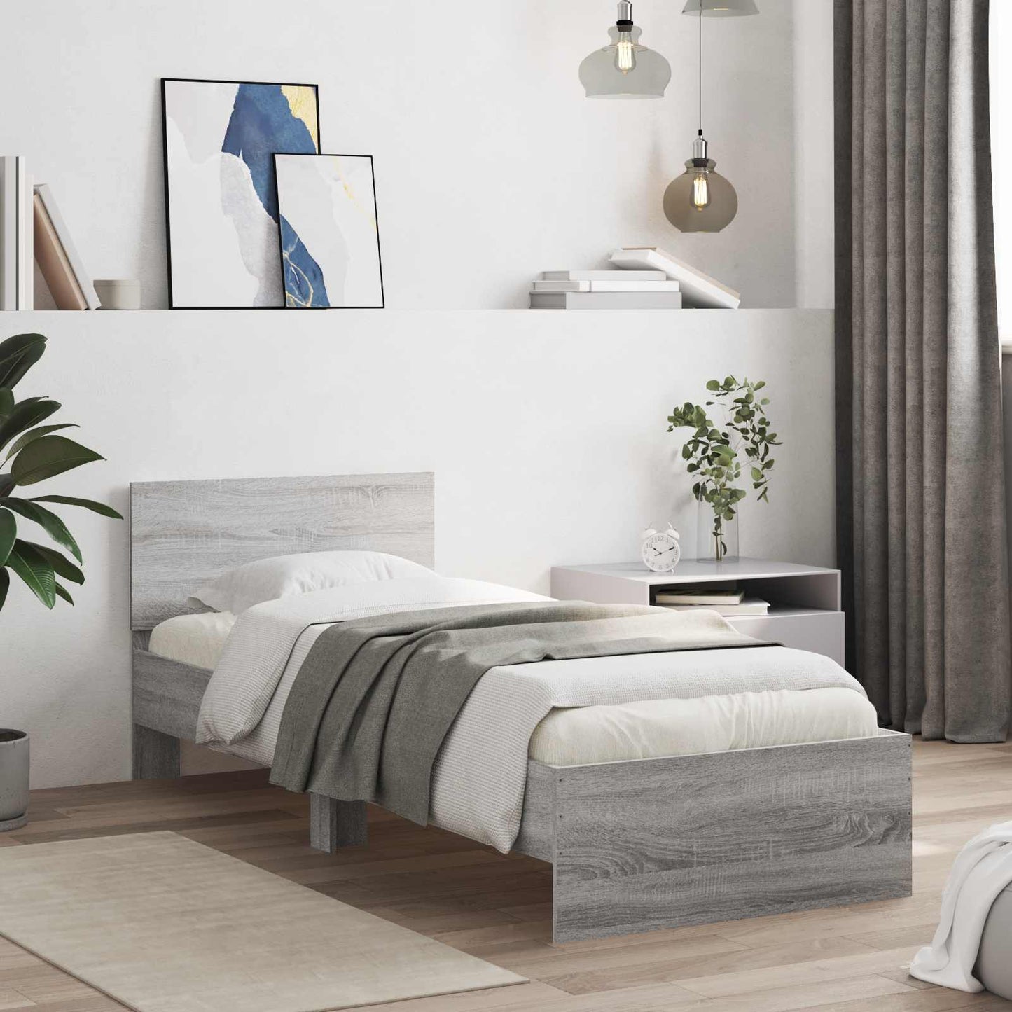 vidaXL Σκελετός Κρεβατιού Γκρι Sonoma 80 x 200 cm Επεξεργασμένο Ξύλο