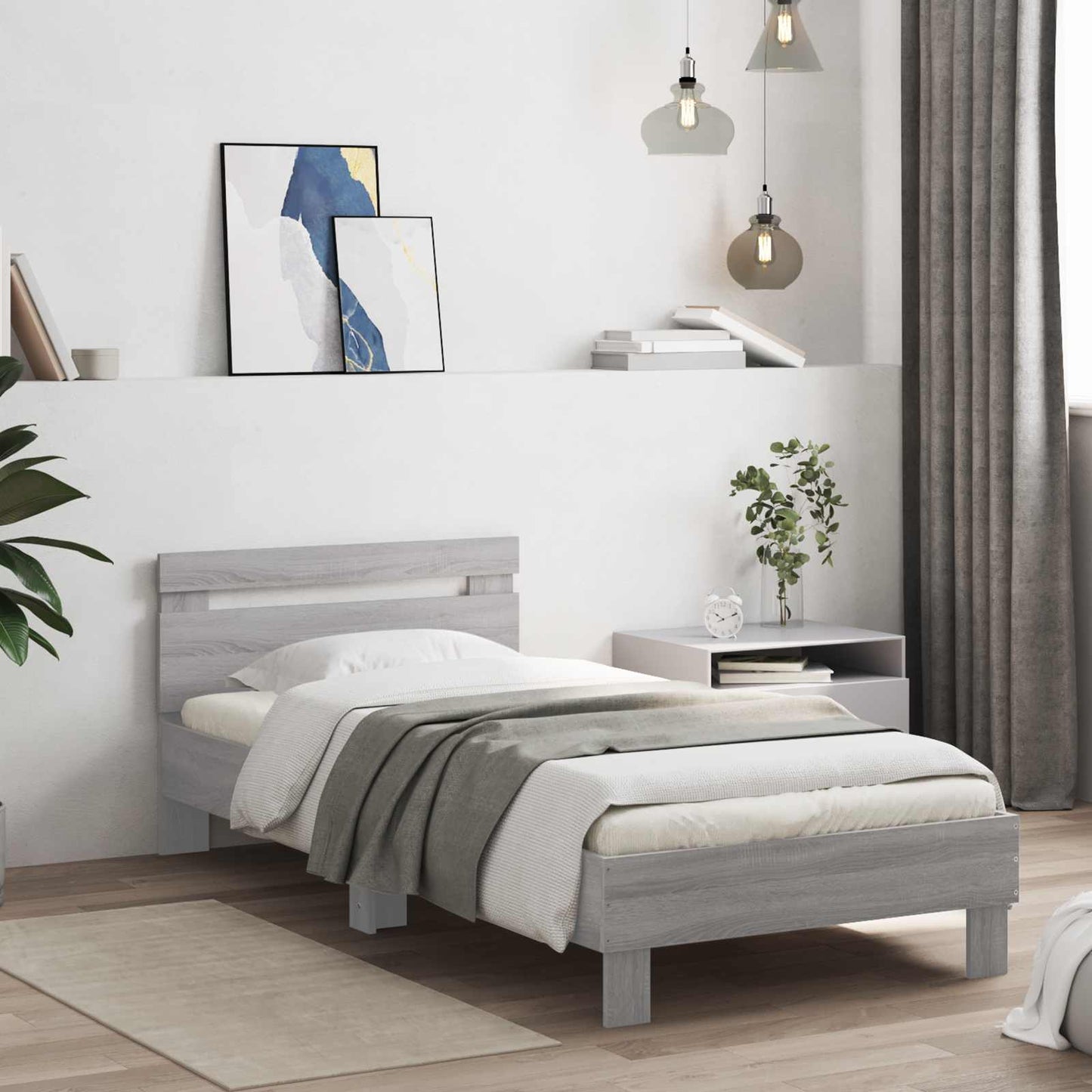 vidaXL Σκελετός Κρεβατιού Γκρι Sonoma 80 x 200 cm Επεξεργασμένο Ξύλο