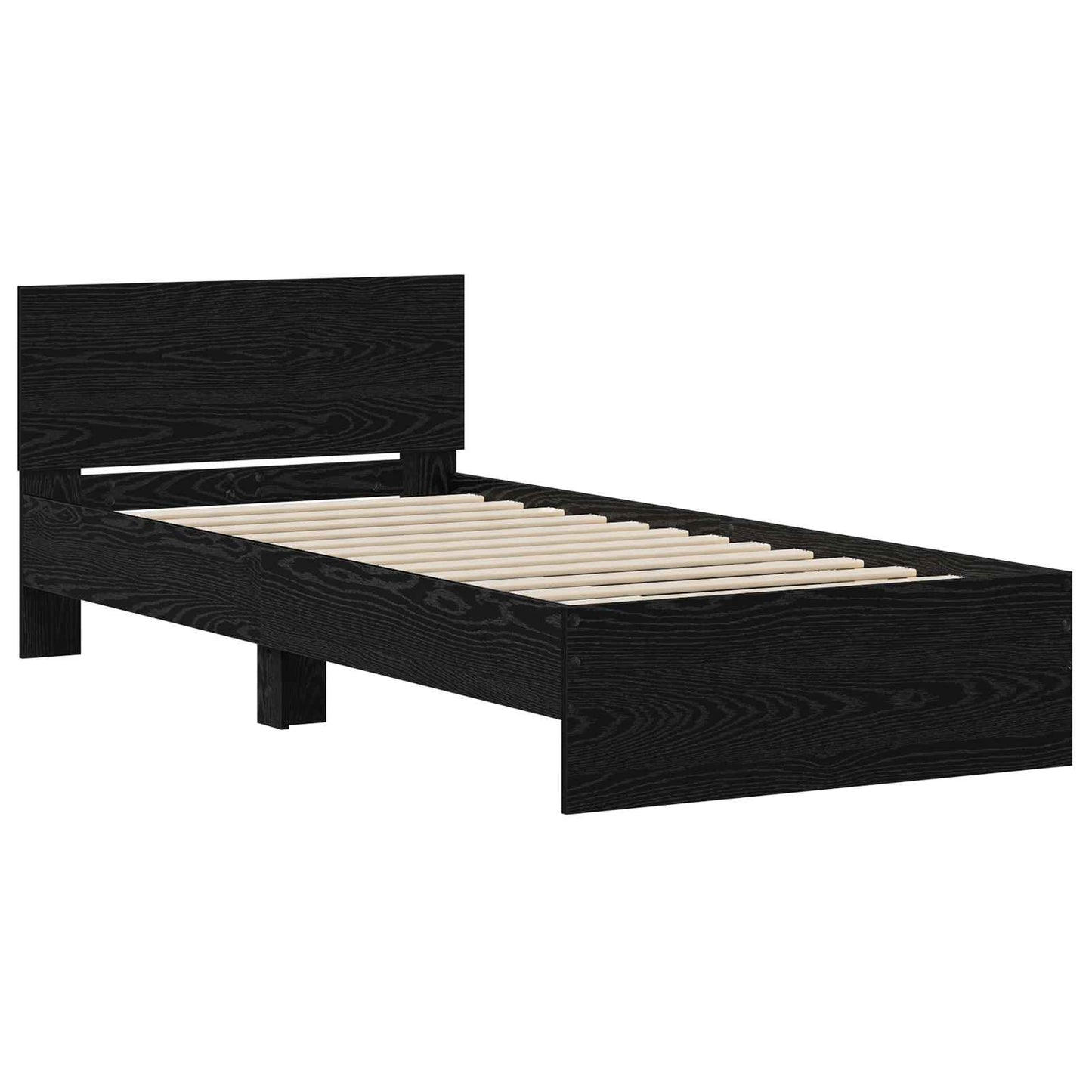 vidaXL Κρεβάτι με Κεφαλάρι Μαύρη Δρυς 80 x 200 cm Επεξεργασμένο ξύλο