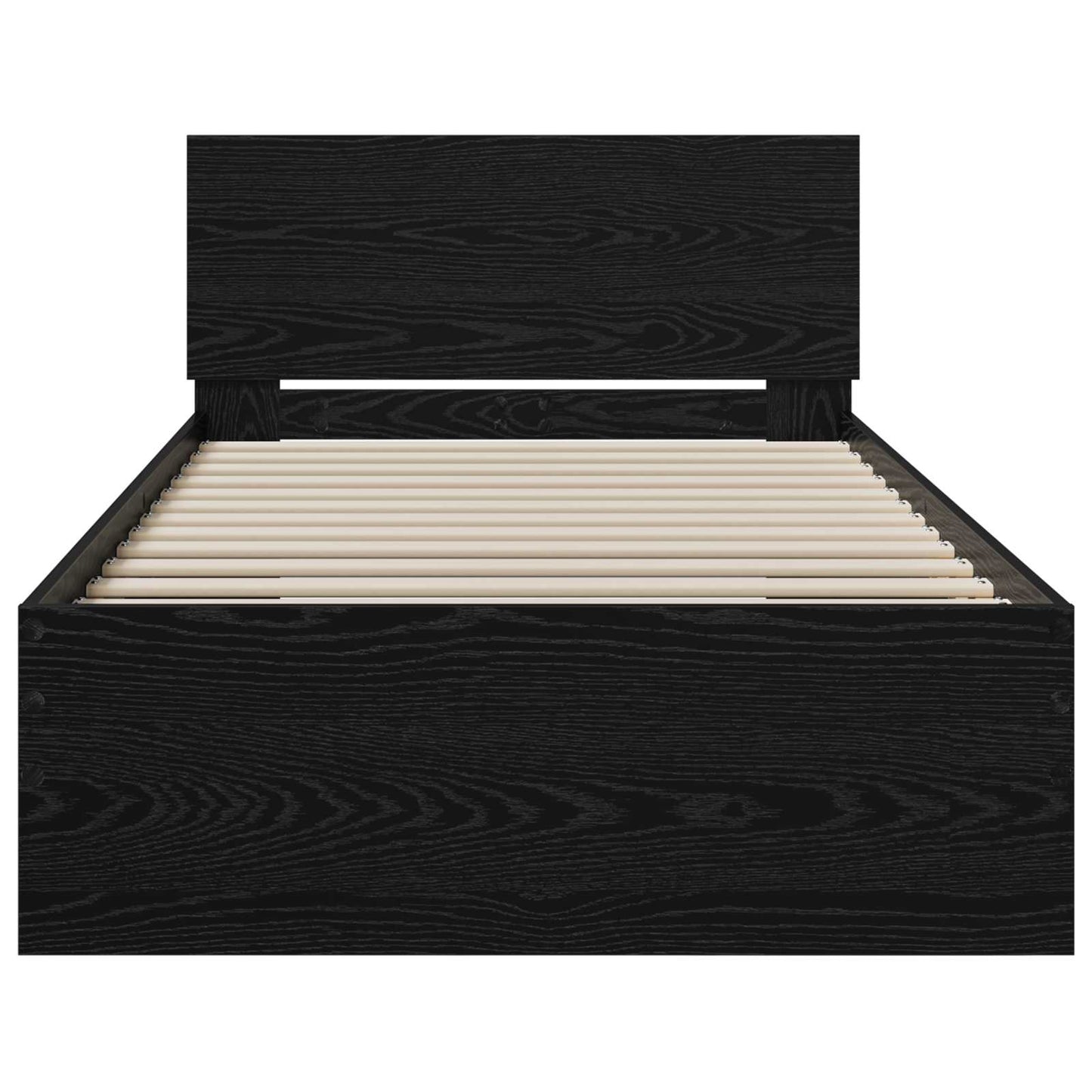 vidaXL Κρεβάτι με Κεφαλάρι Μαύρη Δρυς 80 x 200 cm Επεξεργασμένο ξύλο