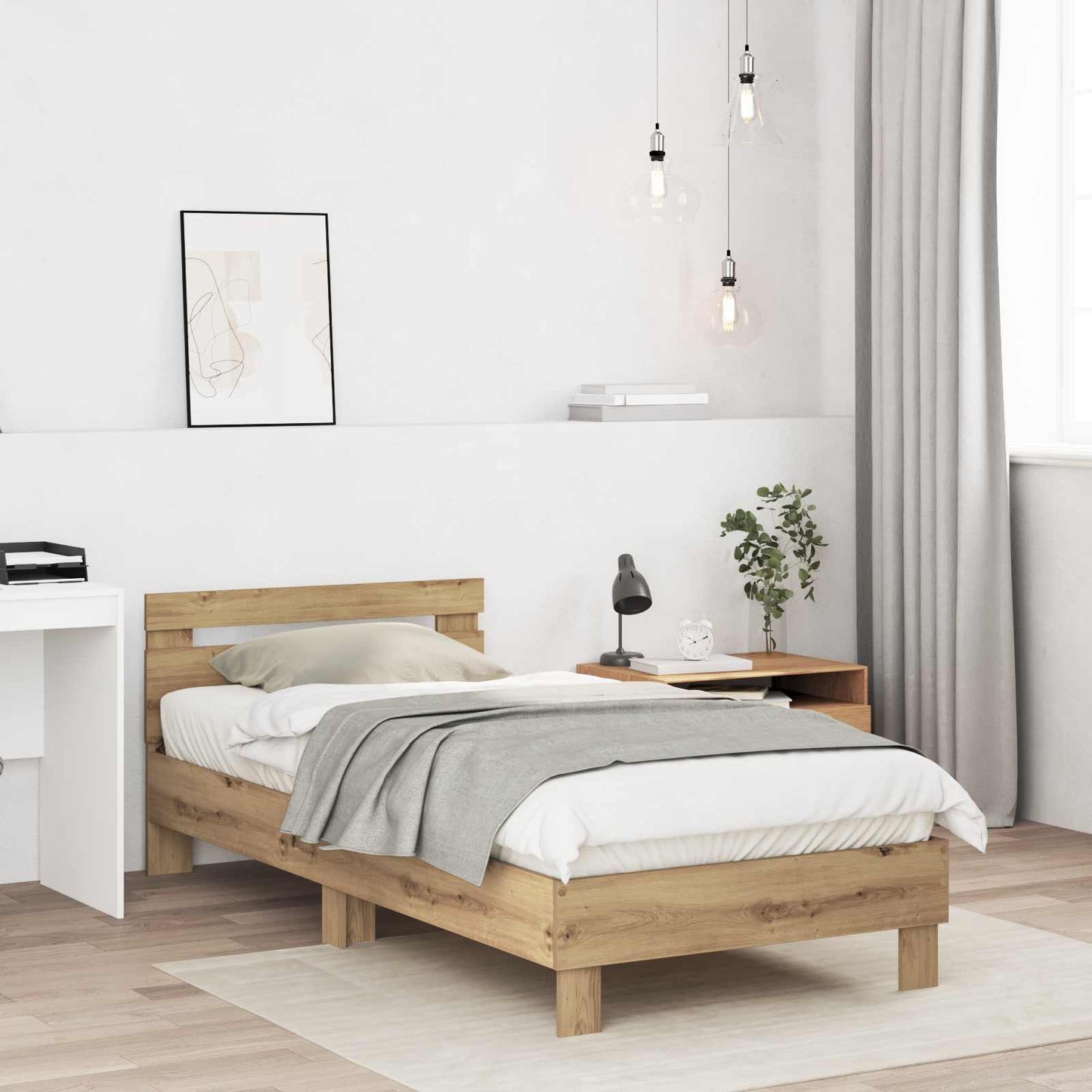vidaXL Σκελετός Κρεβατιού Artisan Δρυς 80 x 200 cm Επεξεργασμένο Ξύλο