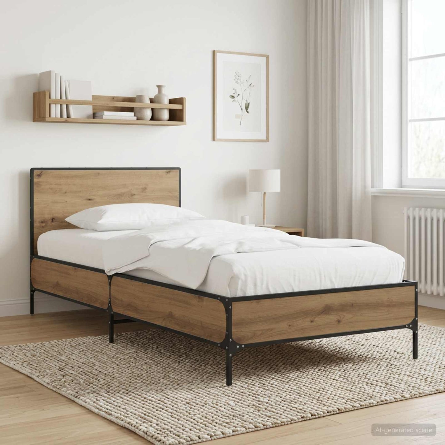 vidaXL Κρεβάτι με Κεφαλάρι Artisan Δρυς 80 x 200 cm Επεξεργασμένο Ξύλο