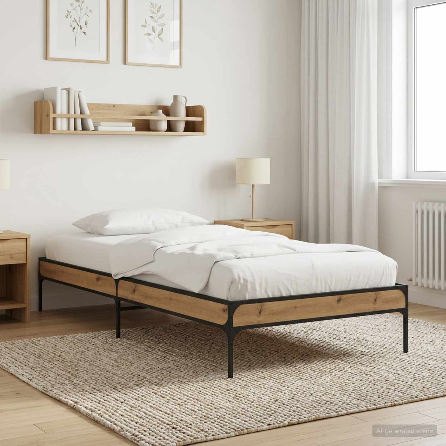 vidaXL Σκελετός Κρεβατιού Artisan Δρυς 80 x 200 cm Επεξεργασμένο Ξύλο