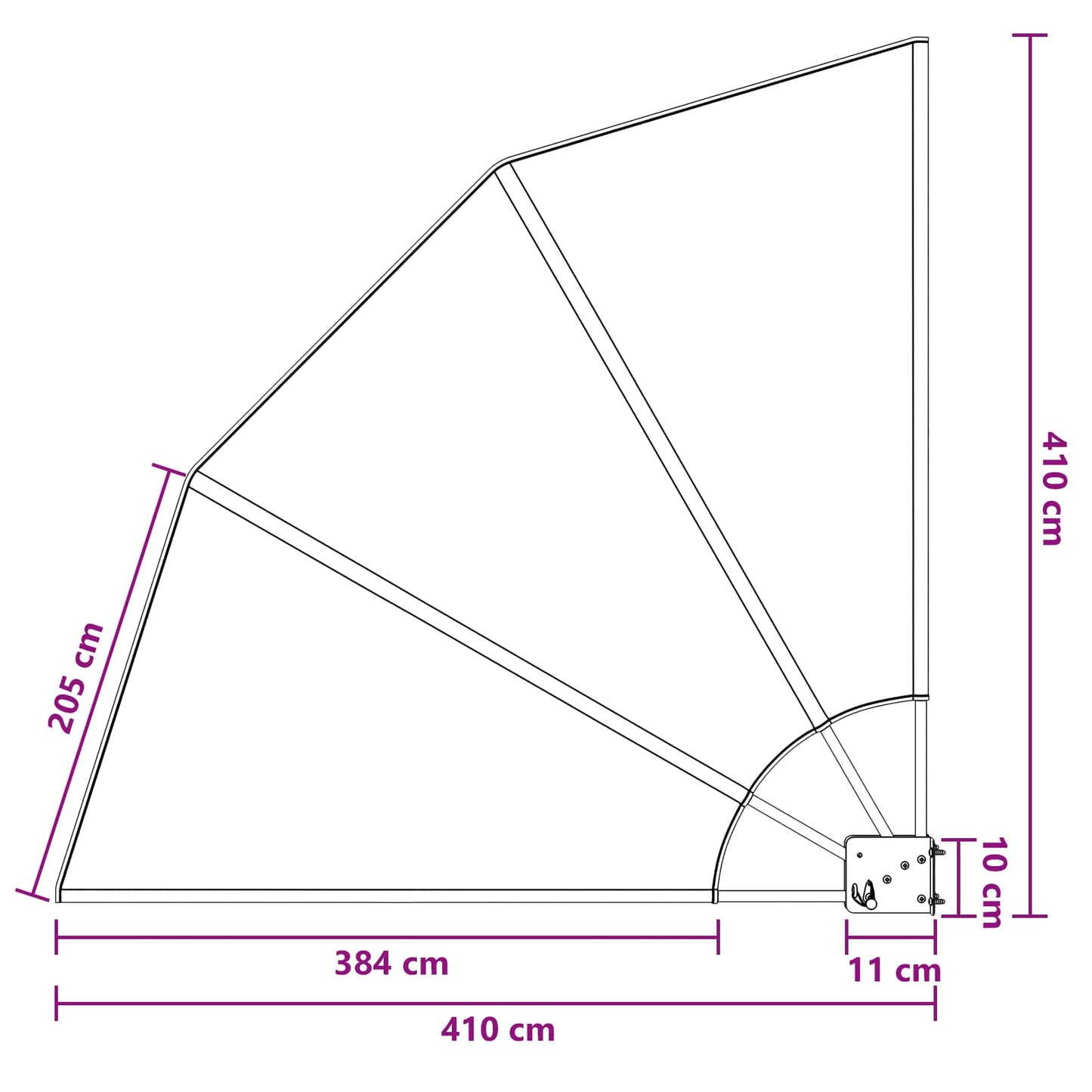 vidaXL Αδιάφανο σκίαστρο μπαλκονιού 140 x 140 cm