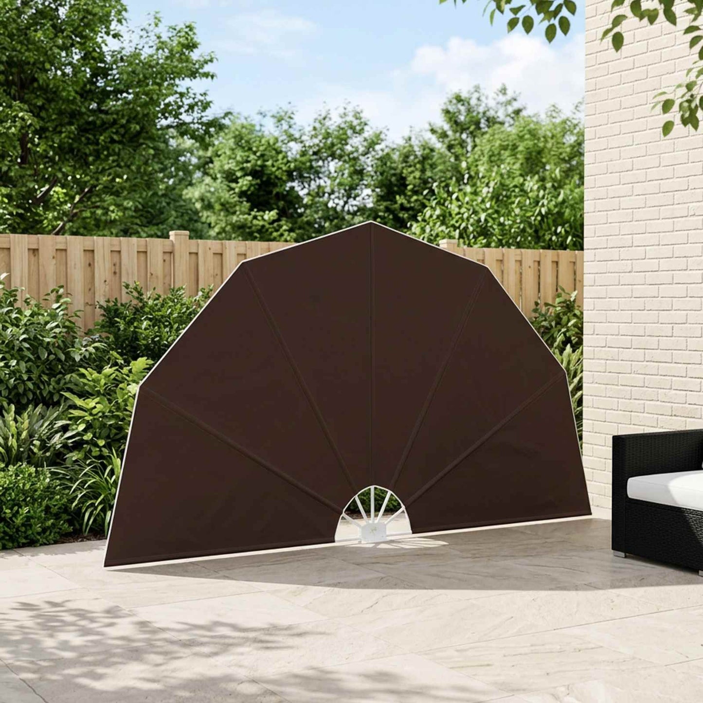 vidaXL Balcony Privacy Screen Ø 320 εκ. Πολυεστέρας Καφέ