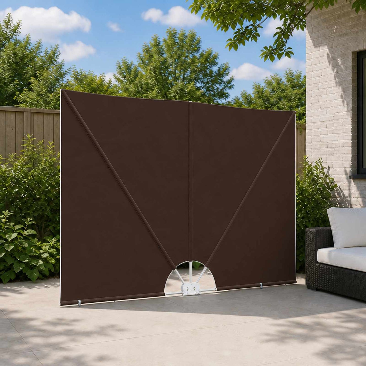 vidaXL Balcony Privacy Screen Ορθογώνιος 200 x 400 cm Πολυεστέρας Καφέ