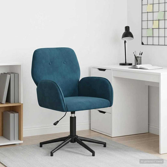 vidaXL Γυροσκοπική Καρέκλα Γραφείου Βελούδο 54 x 55 x 90 εκ Μπλε