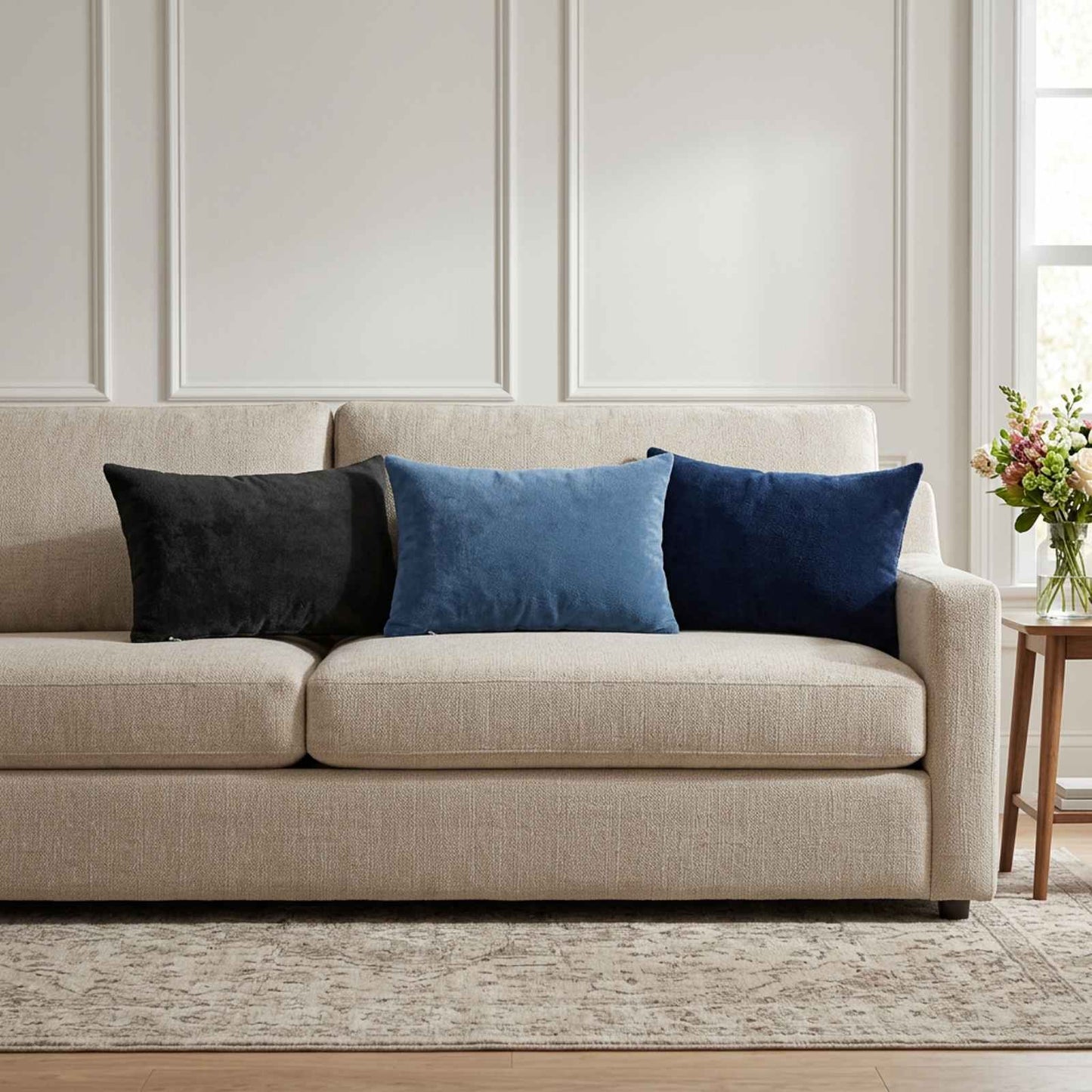 vidaXL Μαξιλάρι Ρίψης 6 τμχ. HEERLEN Σκούρο μπλε 40 x 60 cm Φανέλα