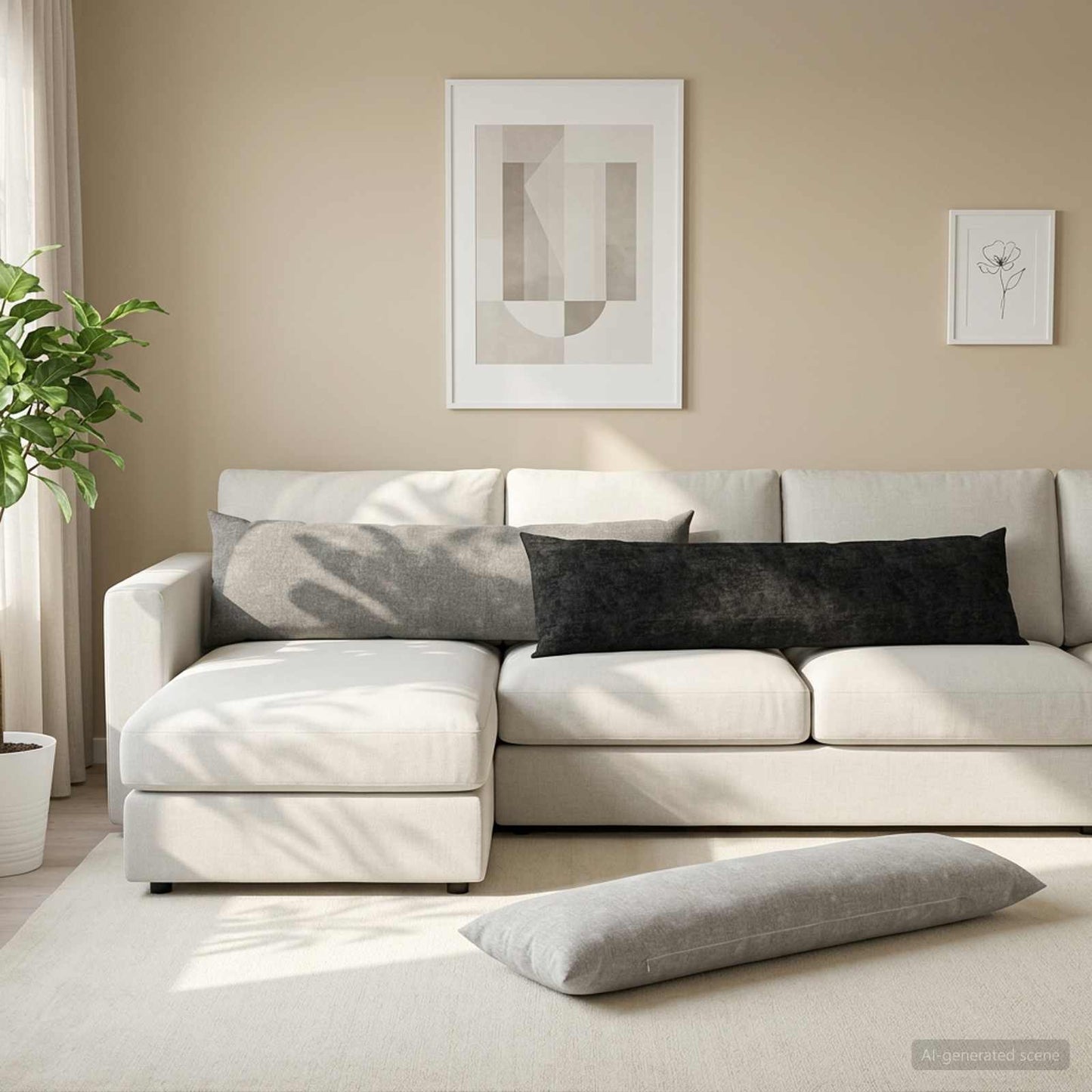 vidaXL Μαξιλάρι HEERLEN Σκούρο Γκρι 40 x 145 εκ. Ύφασμα Chenille
