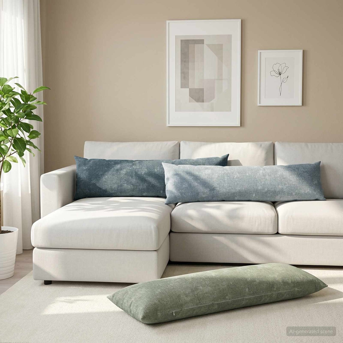 vidaXL Μαξιλάρι 2 τμχ. HEERLEN Μπλε 40 x 145 εκ. Ύφασμα Chenille
