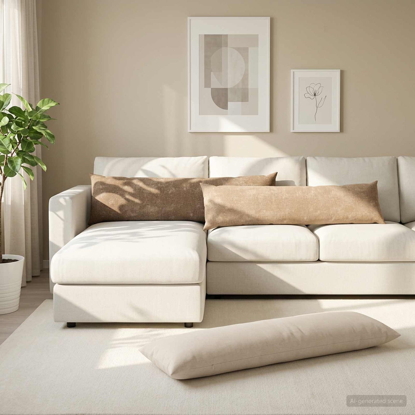 vidaXL Μαξιλάρι 2 τμχ. HEERLEN Καφέ 40 x 145 εκ. Ύφασμα Chenille