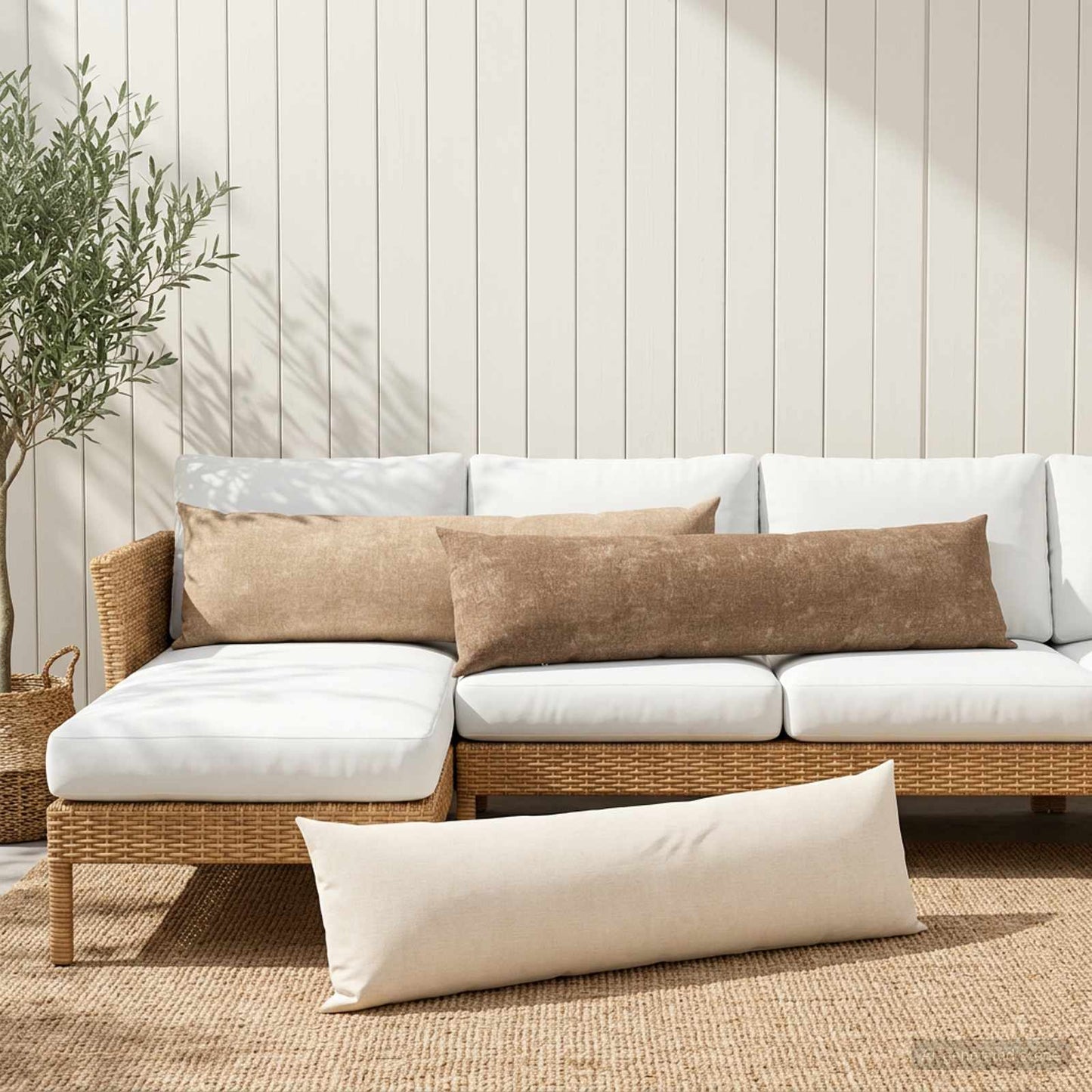 vidaXL Μαξιλάρι HEERLEN Καφέ 40 x 145 εκ. Ύφασμα Chenille