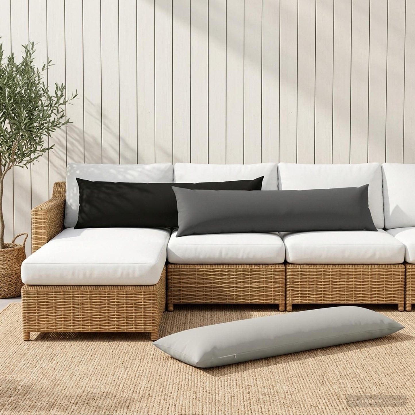 vidaXL Μαξιλάρι με μαξιλάρι HEERLEN Γκρι 40 x 145 εκ. Πολυεστέρας