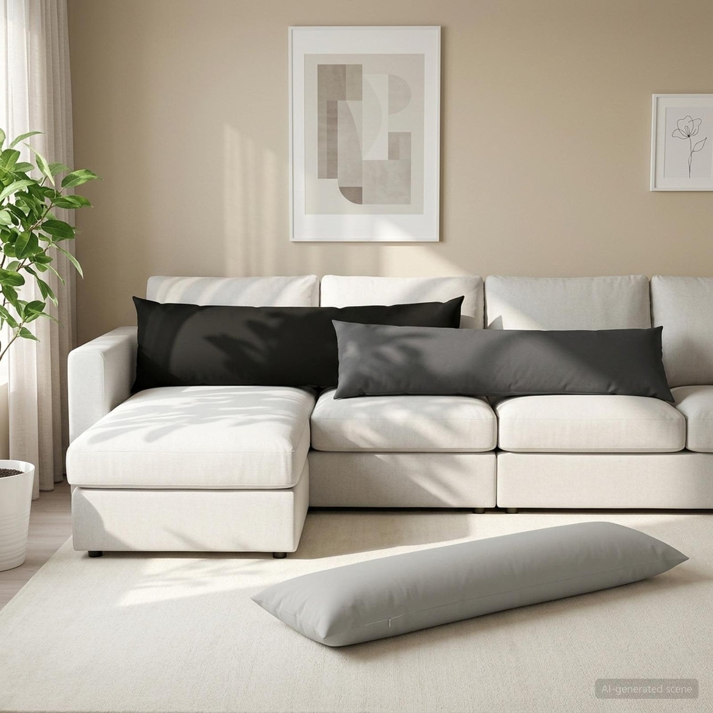 vidaXL Μαξιλάρι με μαξιλάρι HEERLEN Γκρι 40 x 145 εκ. Πολυεστέρας