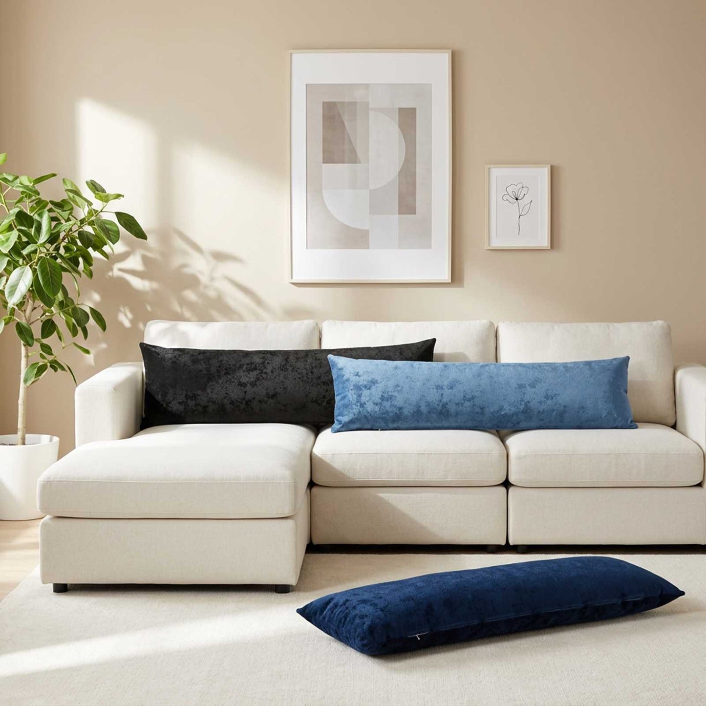 vidaXL Μαξιλάρι Ρίψης 2 τμχ. HEERLEN Ανοιχτό καφέ 40 x 145 cm Φανέλα