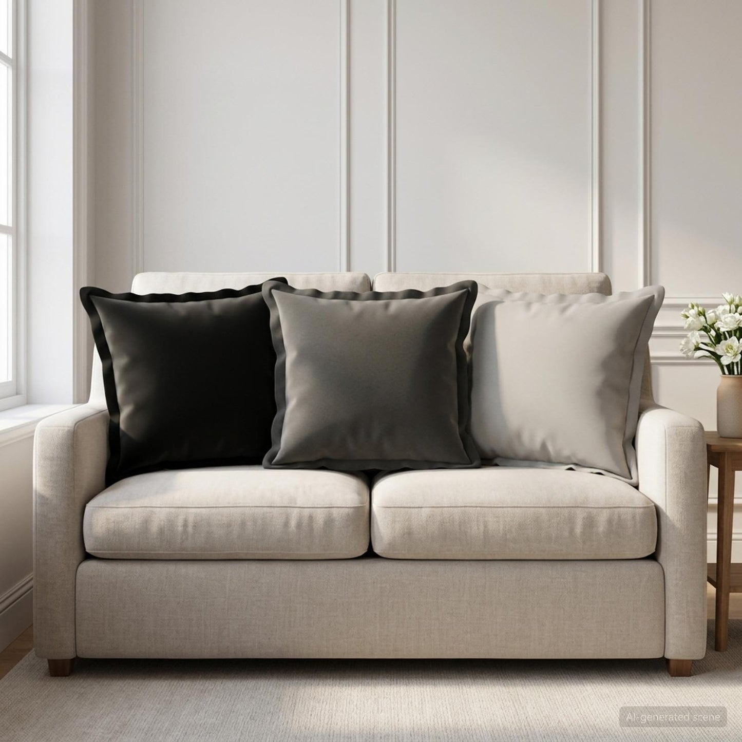 vidaXL Μαξιλάρι με μαξιλάρι HOUTEN 2 τμχ. Ανθρακί Πολυεστέρας
