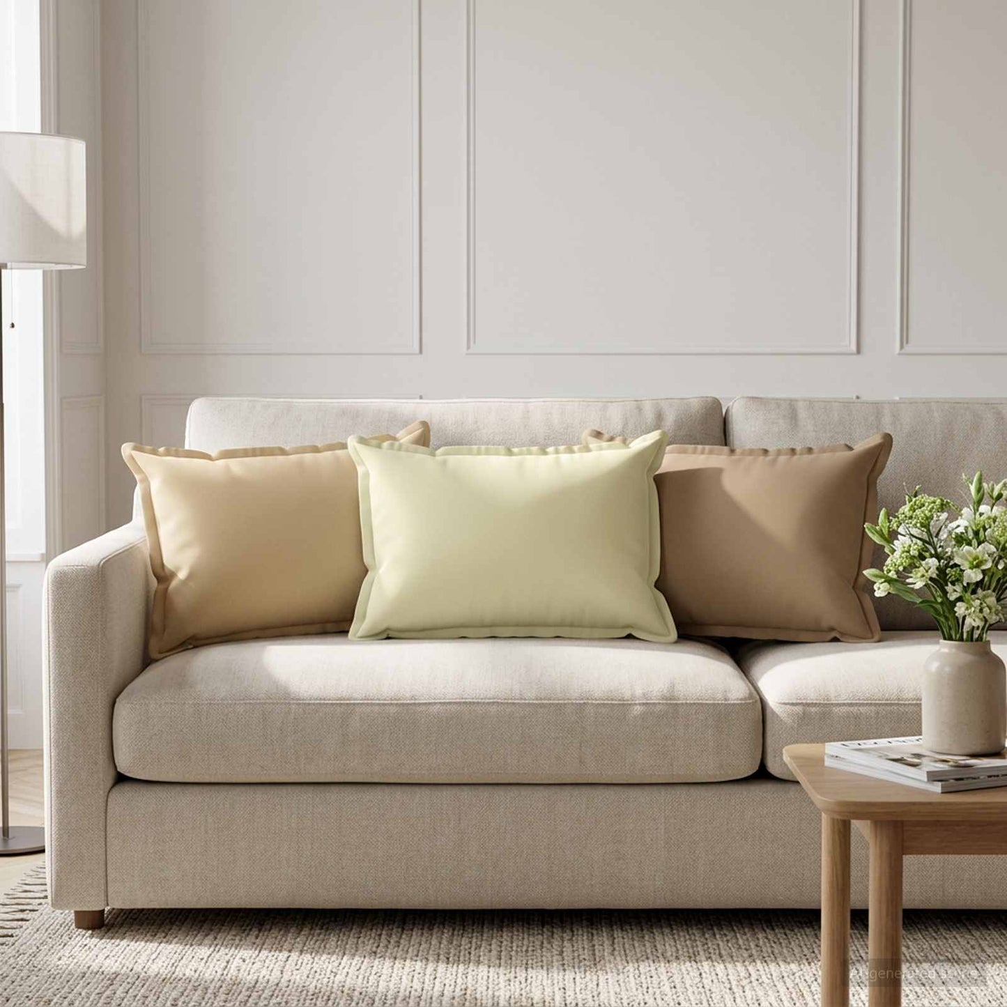 vidaXL Μαξιλάρι με μαξιλάρι HOUTEN 6 τμχ. Κρεμ Πολυεστέρας