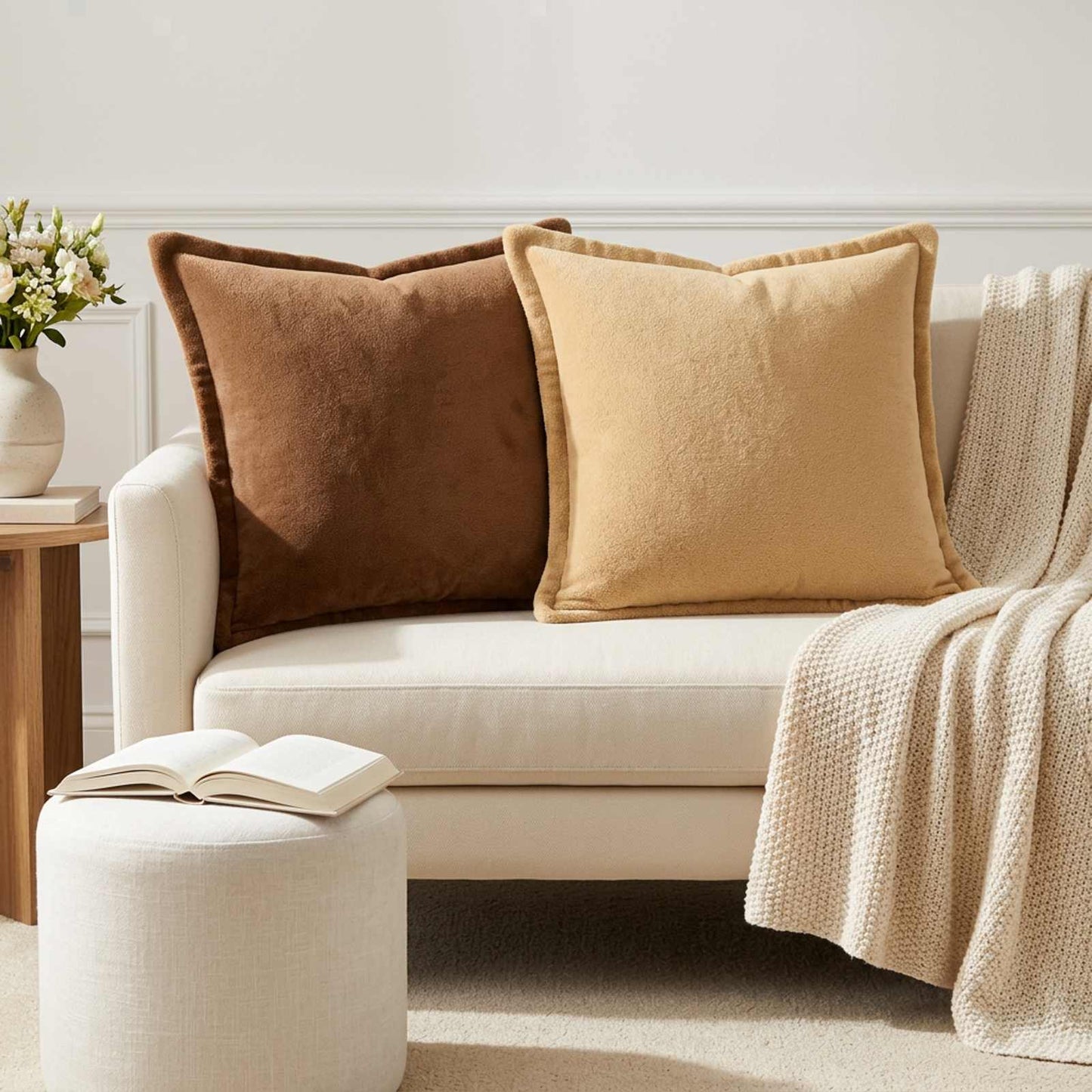 vidaXL Μαξιλάρι Ρίψης 6 τμχ. HOUTEN Taupe 45 x 45 cm Φανέλα