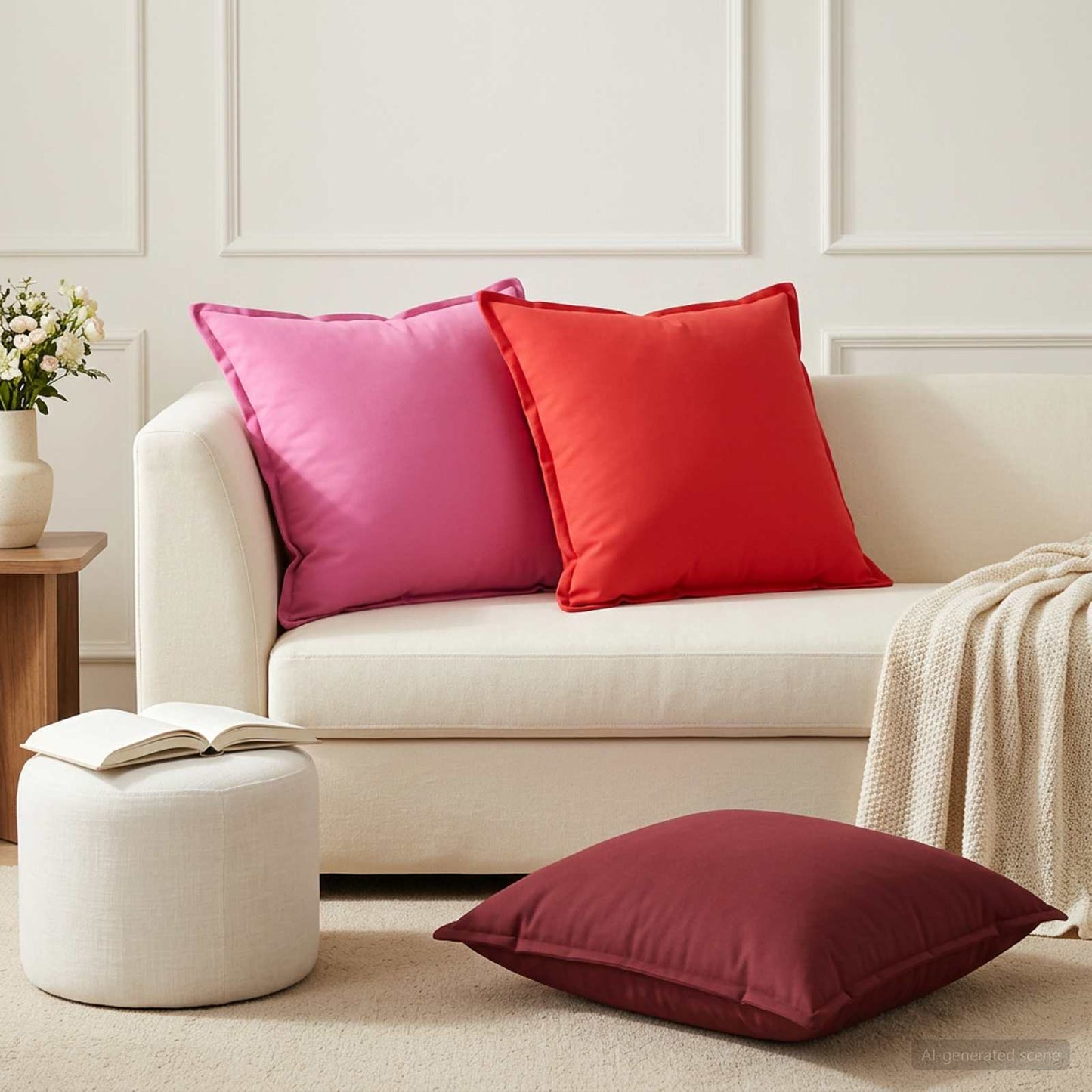 vidaXL Μαξιλάρι 2 τμχ. HOUTEN Κόκκινο 55 x 55 εκ Πολυεστέρας