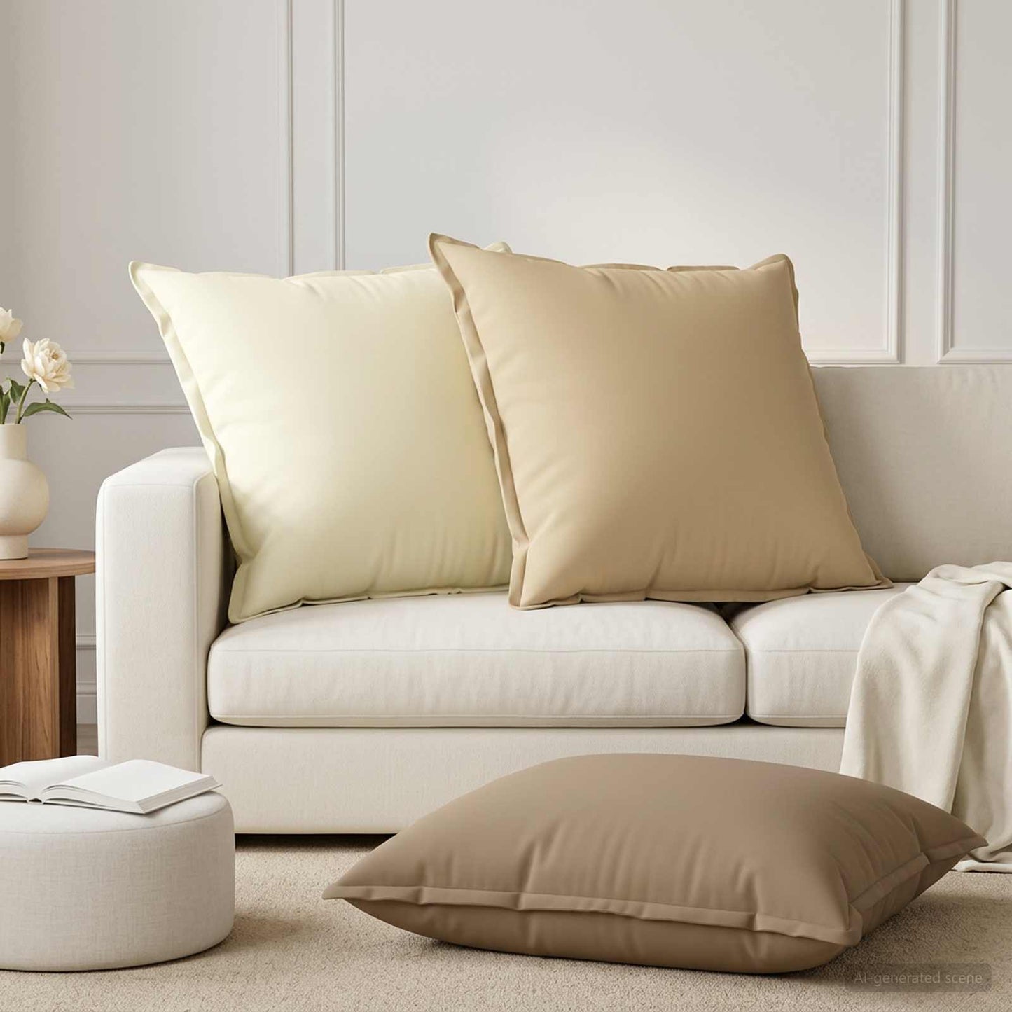 vidaXL Μαξιλάρι 2 τμχ. HOUTEN Μπεζ 80 x 80 cm Πολυεστέρας
