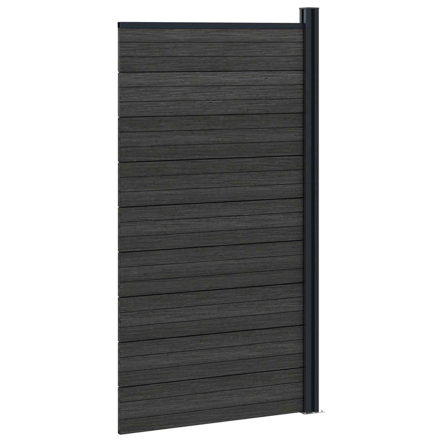 vidaXL Πάνελ Φράχτη 95 x 186 εκ. WPC και Αλουμίνιο Μαύρο