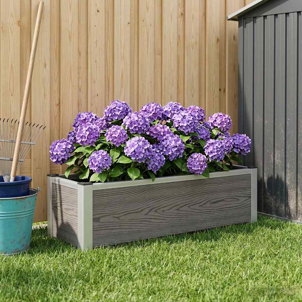 vidaXL Υπερυψωμένη Ζαρντινιέρα Γκρι 100 x 30 x 22 εκ WPC και Αλουμίνιο