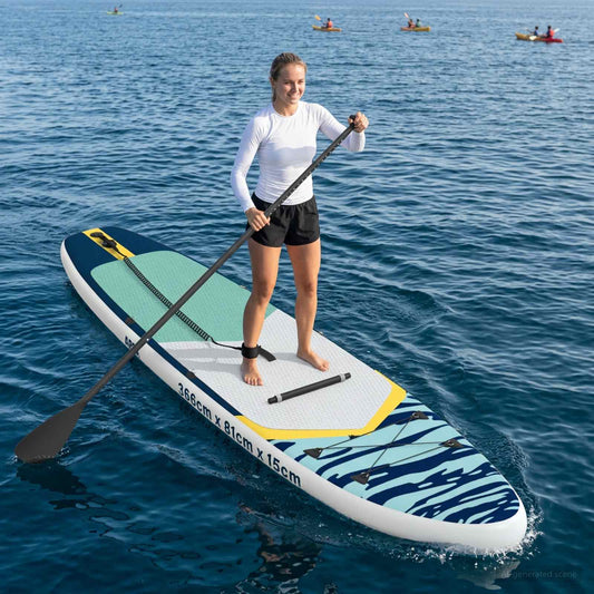 vidaXL SUP Board με κάθισμα 2 σε 1 APEX 366 x 81 x 15 εκ Σκούρο Μπλε